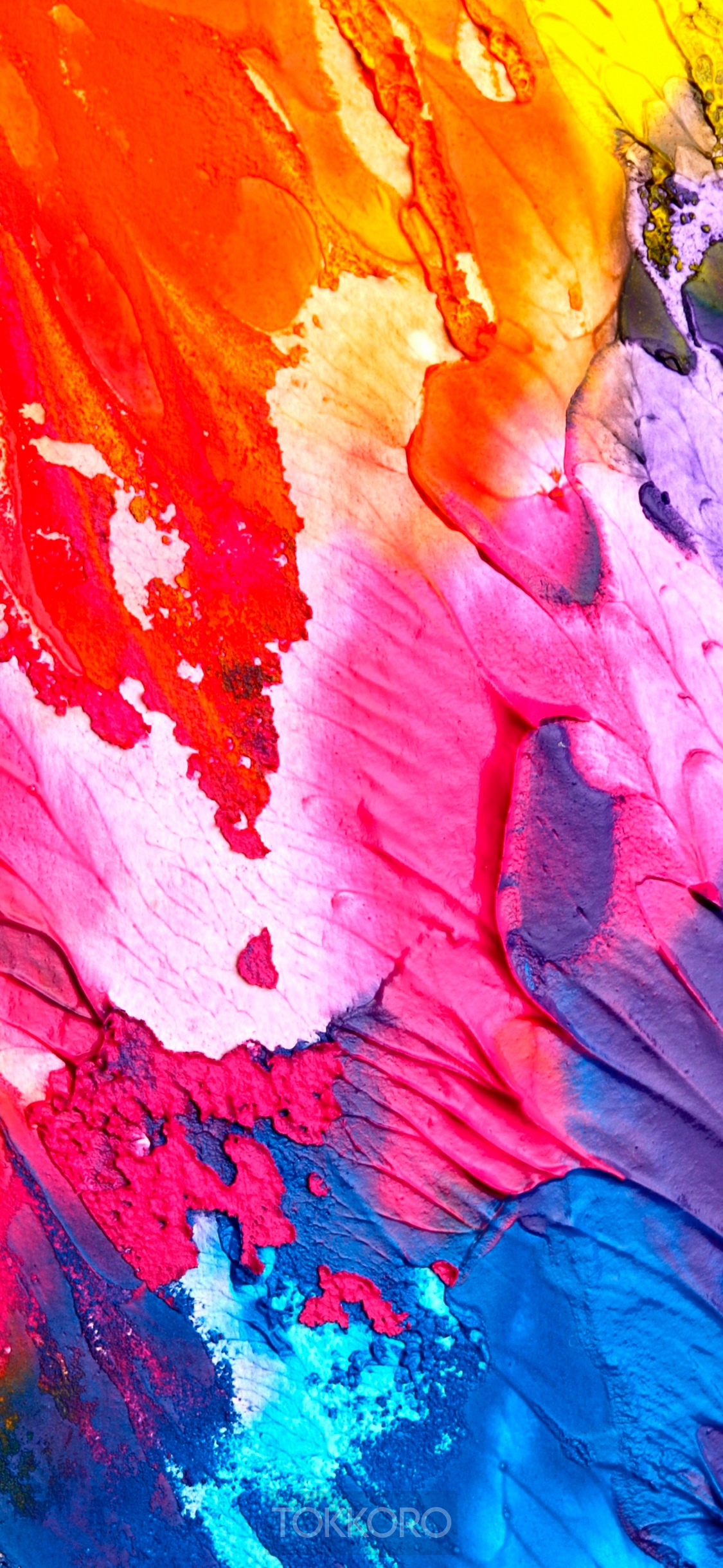 Abstract multicolor paint strokes on a white background HD Phone Wallpaper