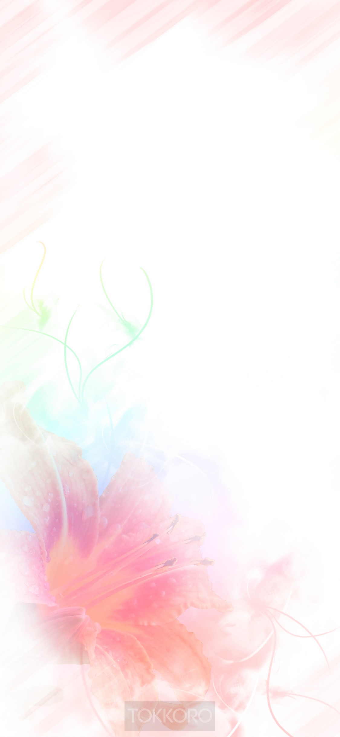 Soft pink lily drawing with pastel accents HD Phone Wallpaper