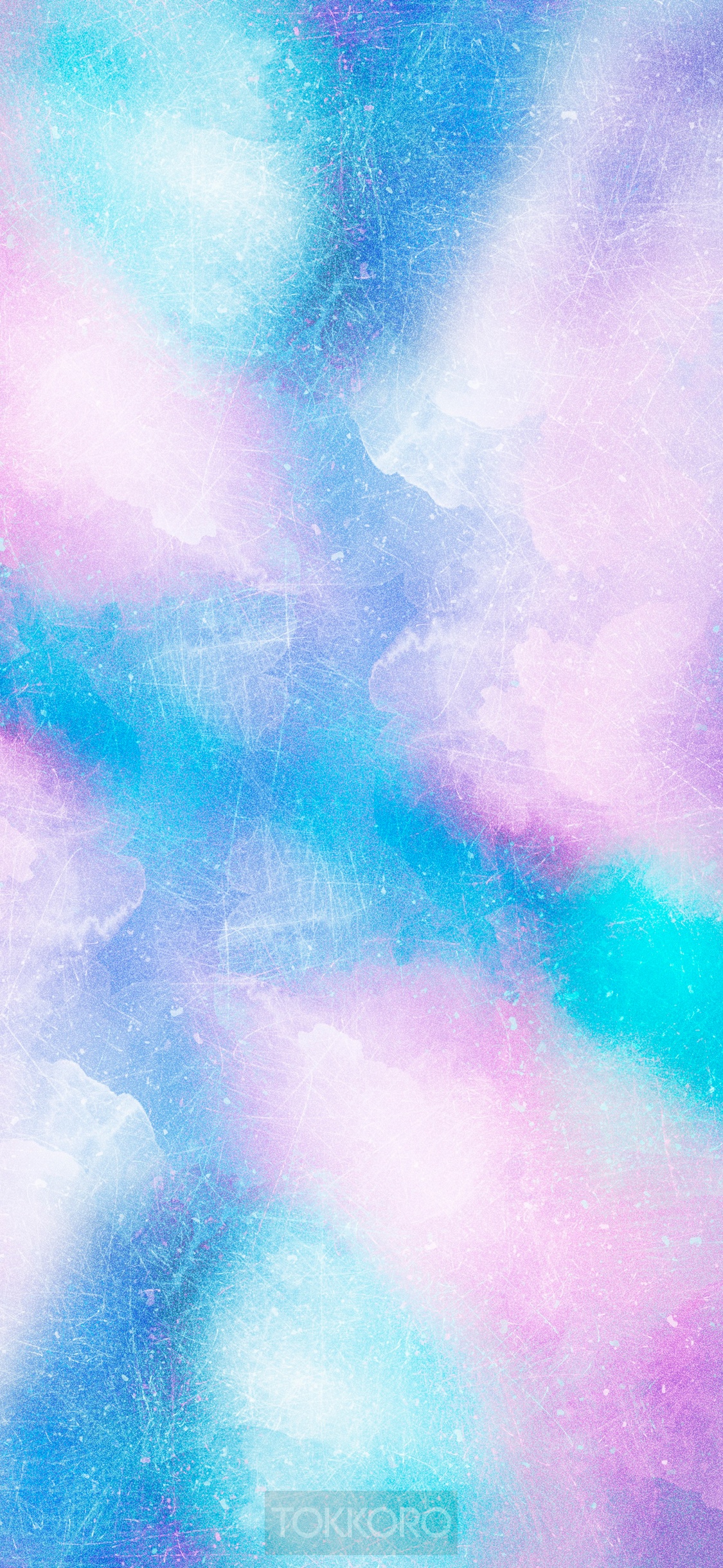 Abstract watercolor wash drawing with pink and blue hues HD Phone Wallpaper