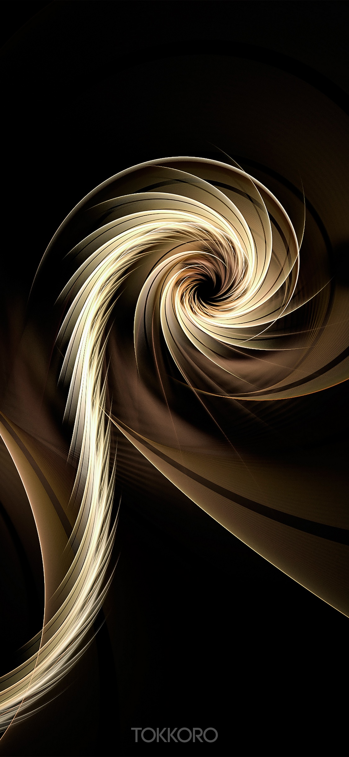 Fractal swirl on black background HD Phone Wallpaper
