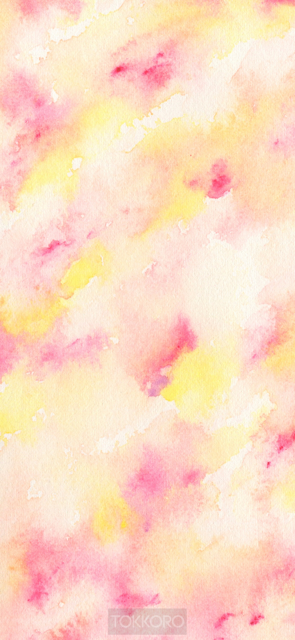 Watercolor wash drawing with pink and yellow abstract pattern HD Phone Wallpaper