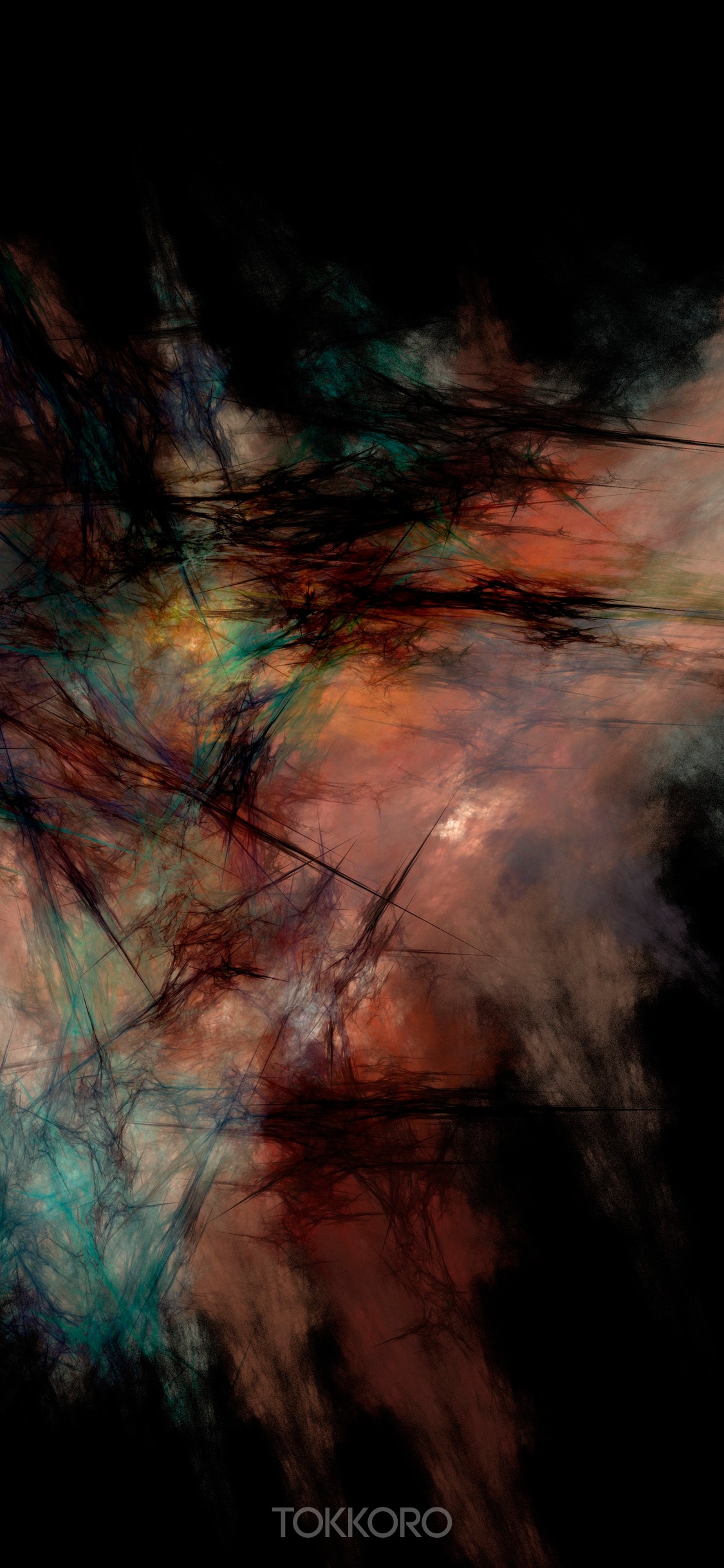 Abstract fractal art with dark and colorful elements HD Phone Wallpaper