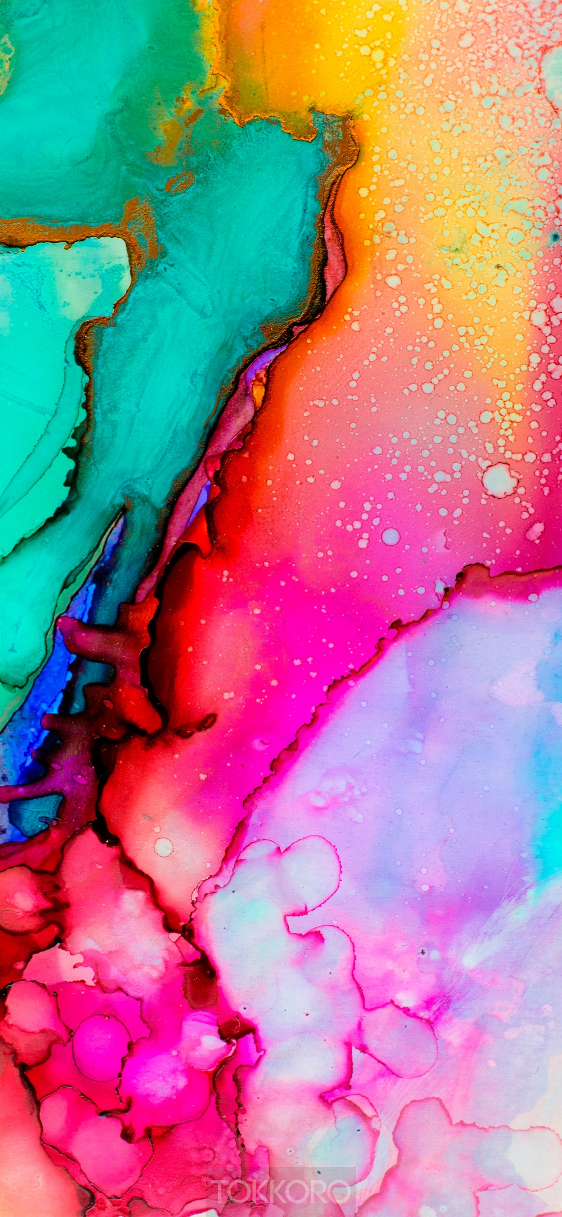 Abstract multicolor fluid art with bright colors HD Phone Wallpaper