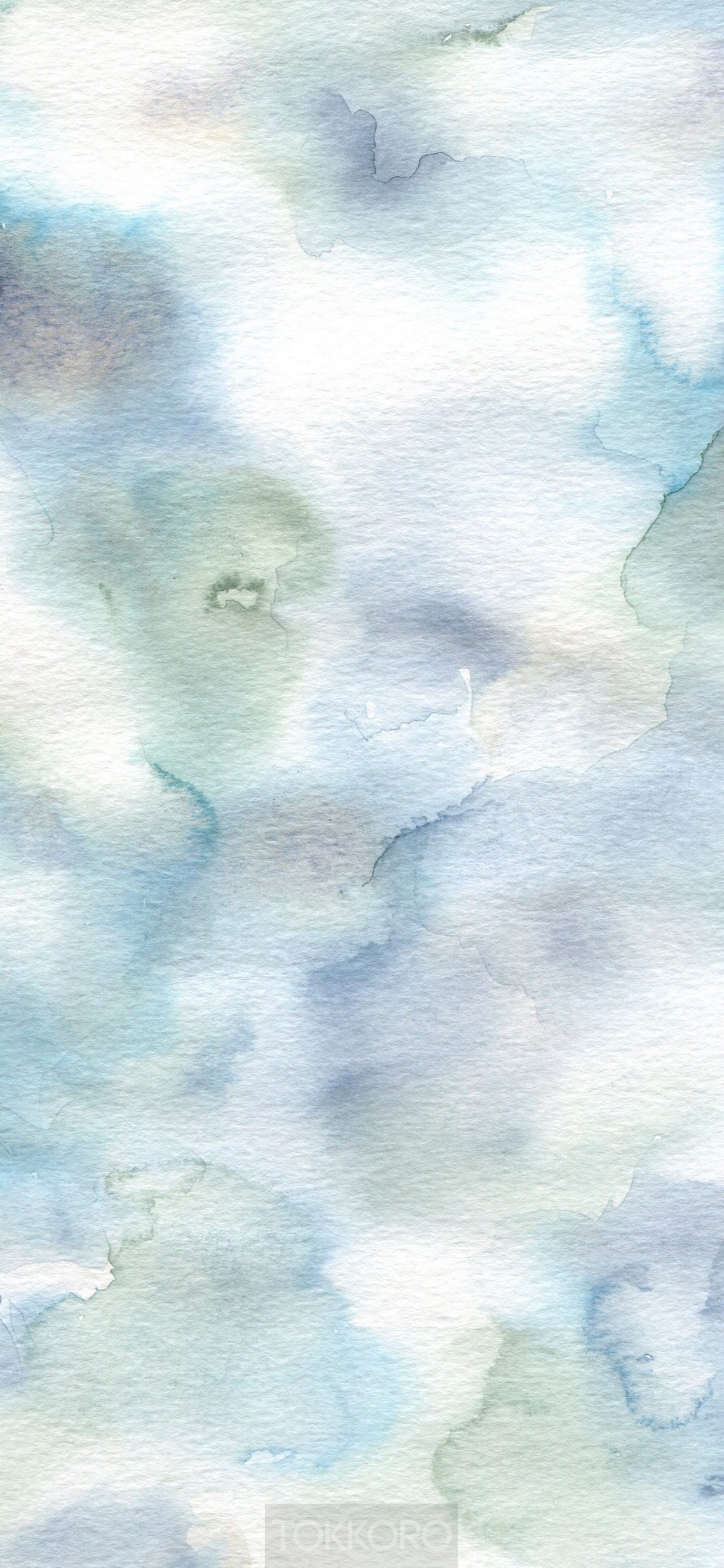 Abstract watercolor wash drawing with blue and green hues HD Phone Wallpaper