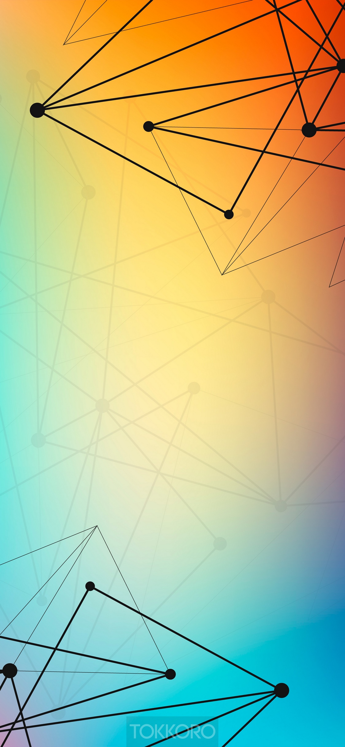 Abstract network of lines and dots on a gradient background HD Phone Wallpaper
