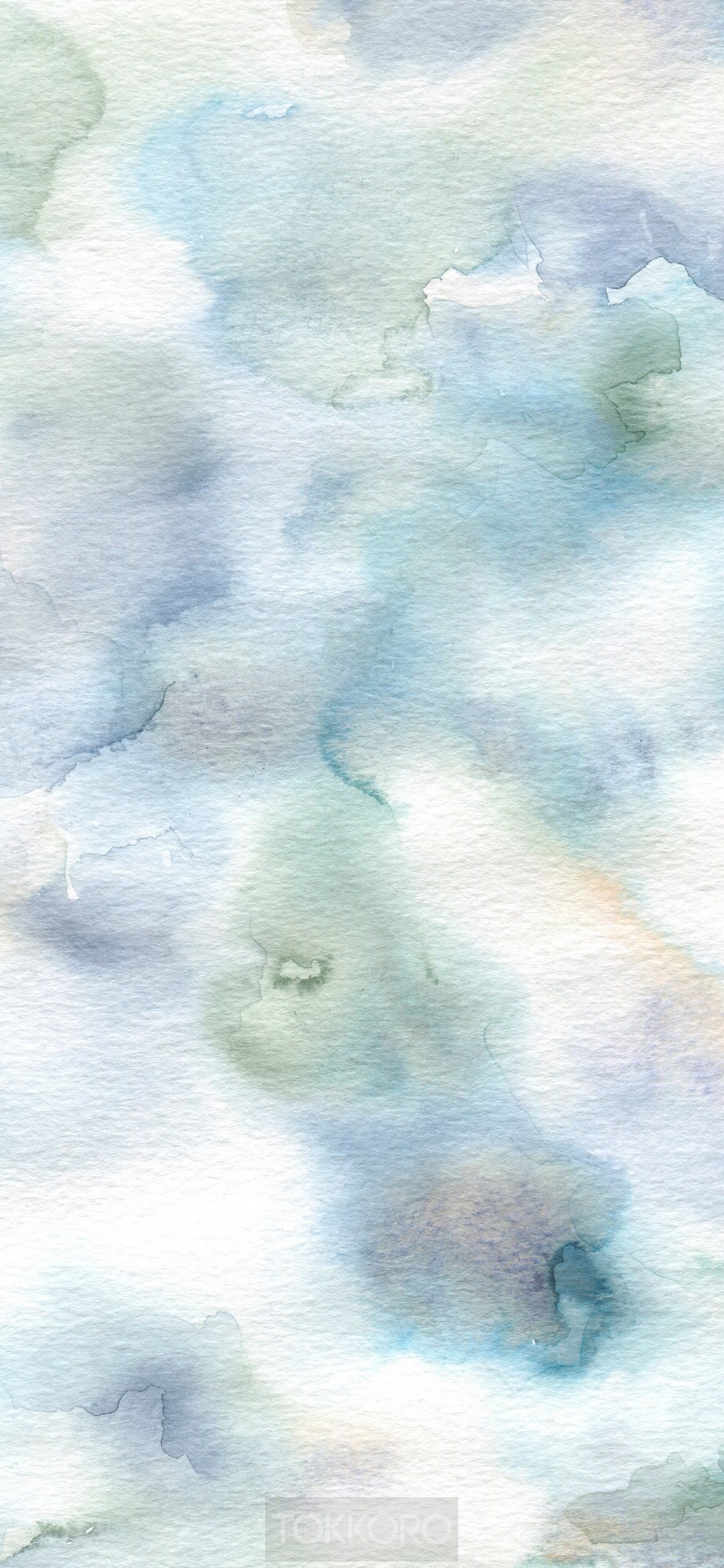 Abstract watercolor wash drawing with blue and green hues HD Phone Wallpaper