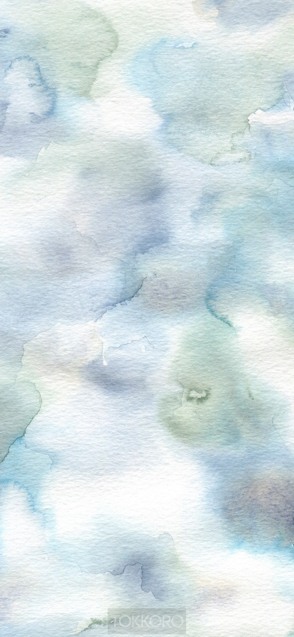 Abstract watercolor wash drawing in blue and green HD Phone Wallpaper