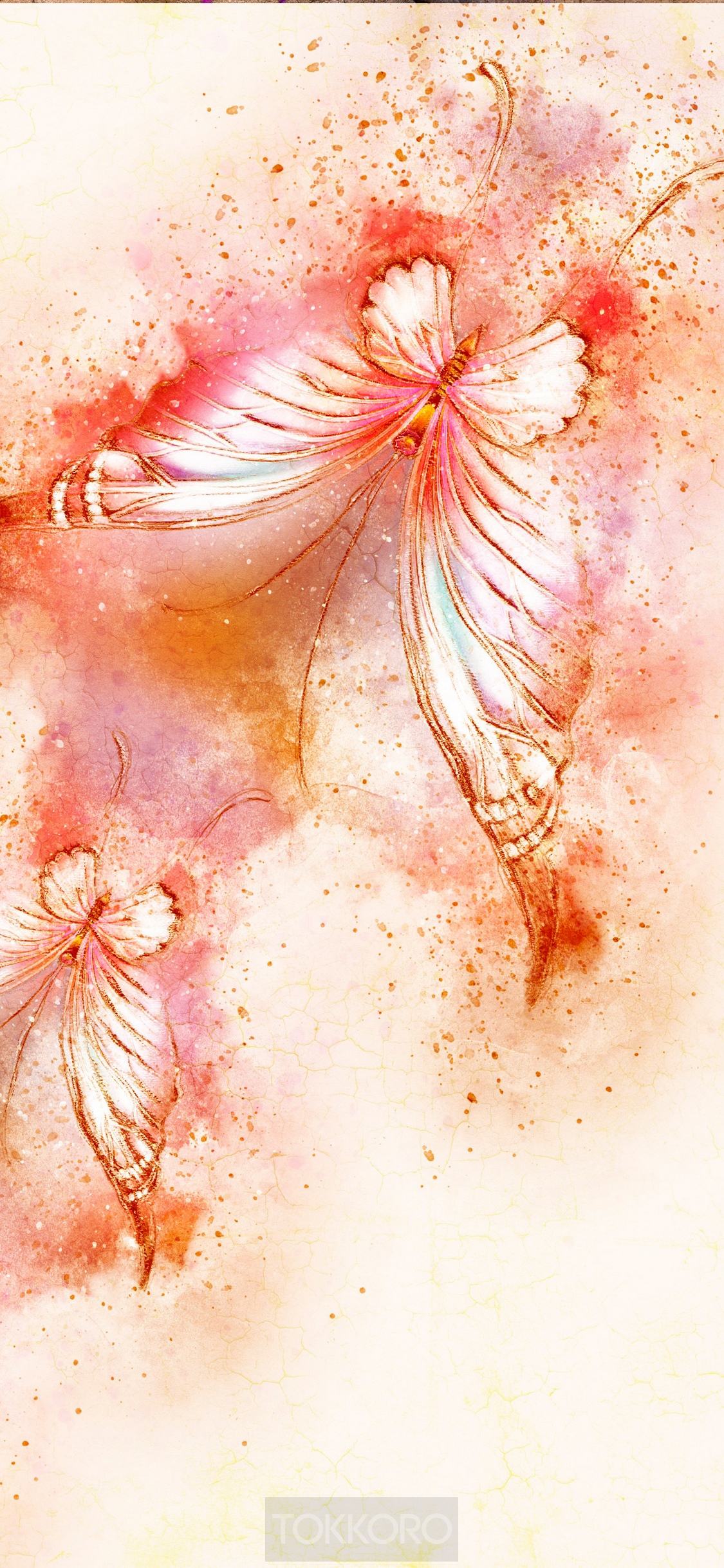 Watercolor drawing of two butterflies HD Phone Wallpaper