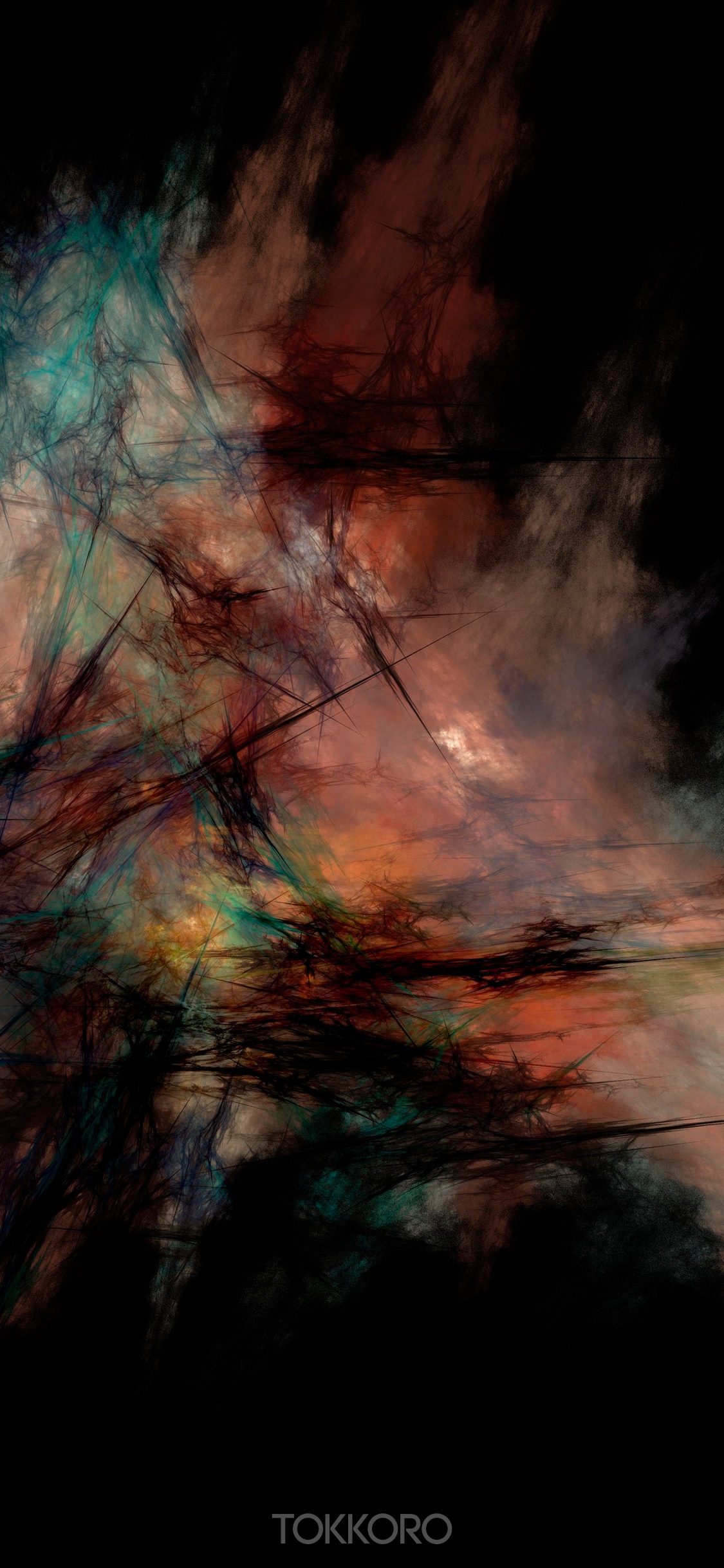 Abstract fractal art with dark and colorful textures HD Phone Wallpaper