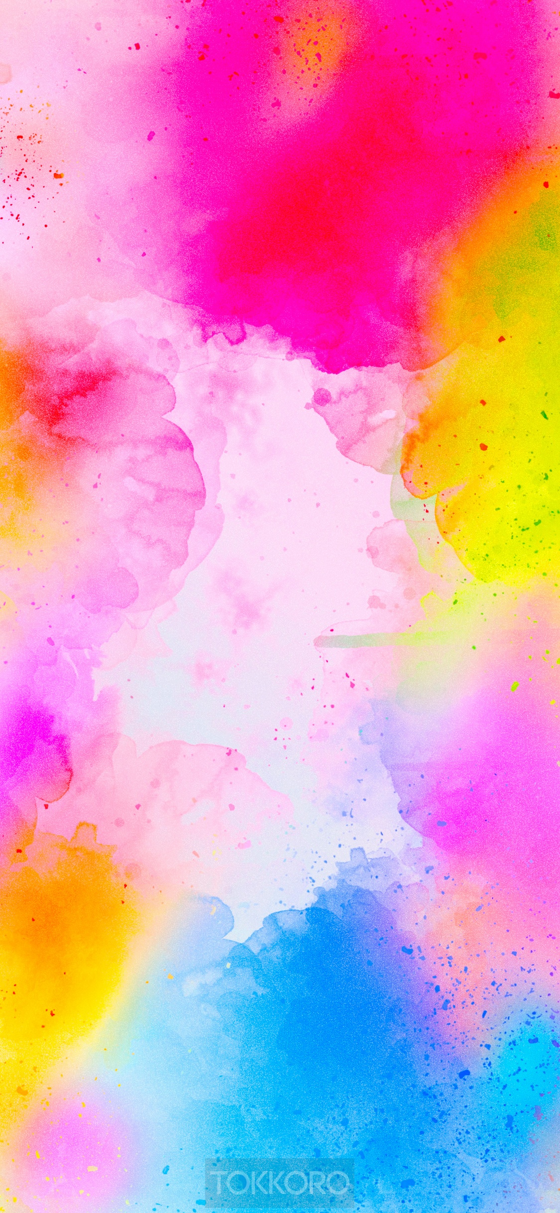 Abstract watercolor splashes in vibrant colors HD Phone Wallpaper