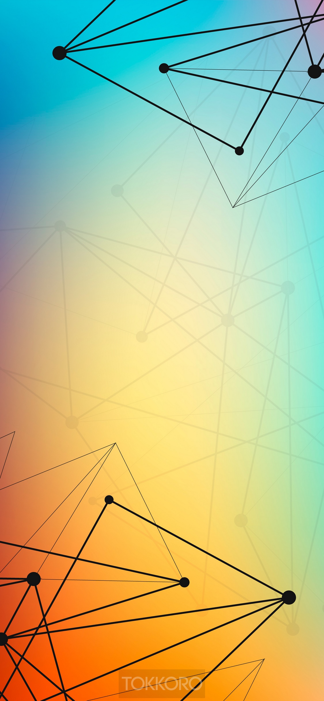 Abstract network connections on gradient background HD Phone Wallpaper