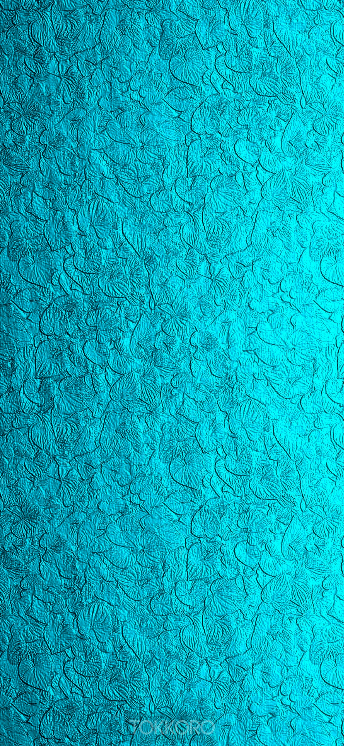 Turquoise floral embossed pattern HD Phone Wallpaper
