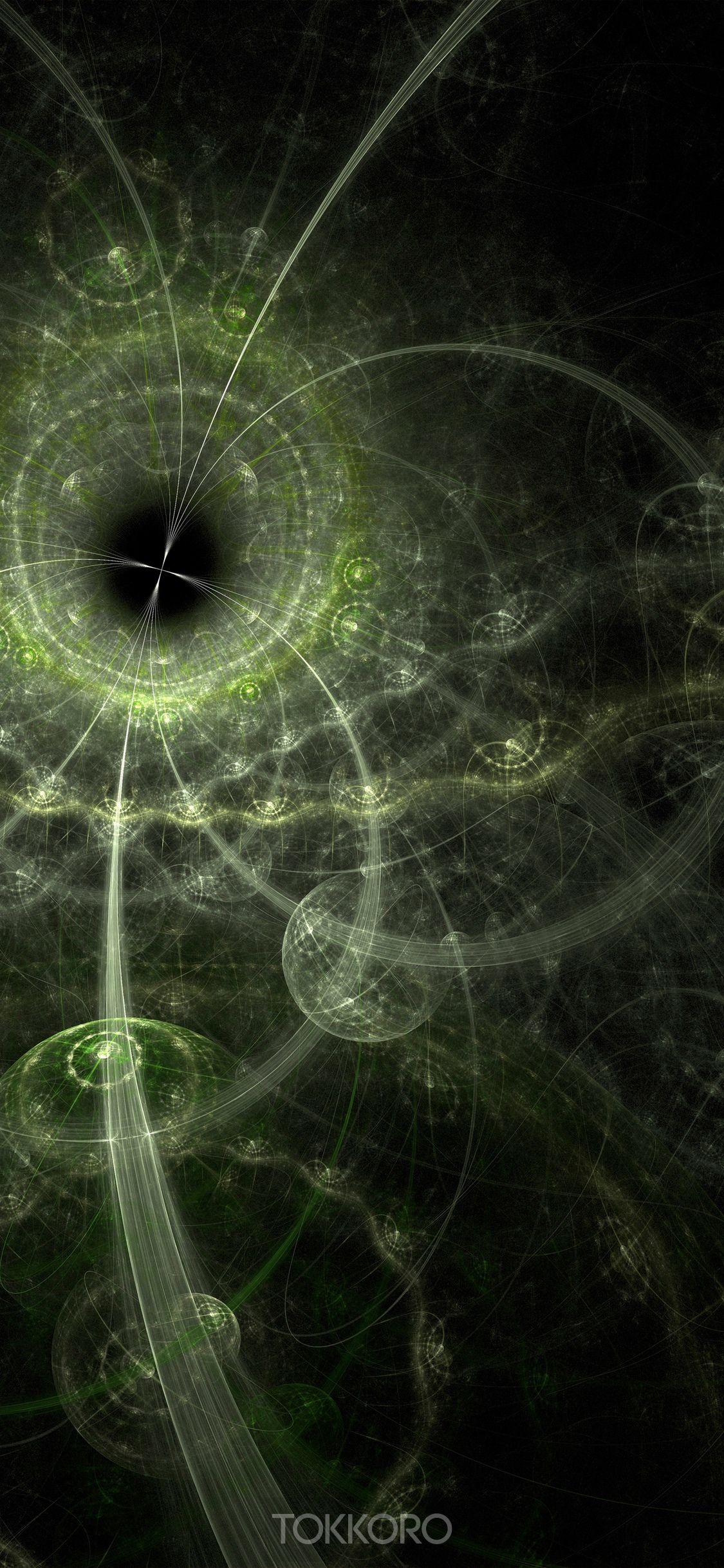 Green and white abstract fractal pattern HD Phone Wallpaper