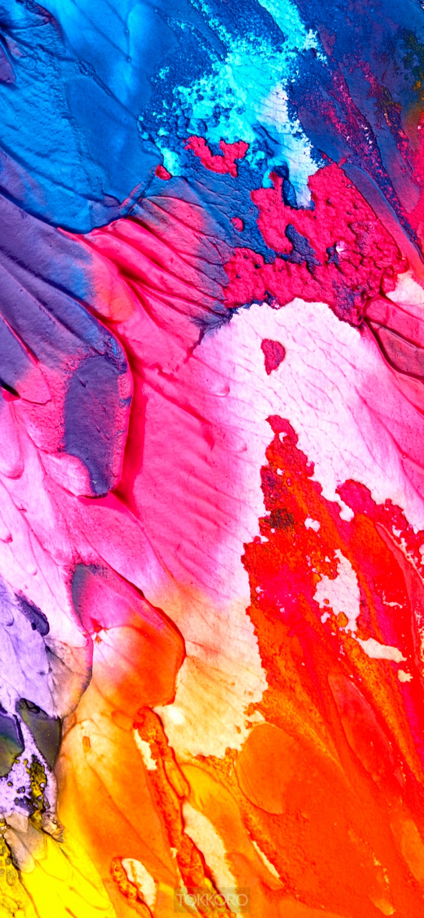 Abstract multicolor paint strokes on a white background HD Phone Wallpaper