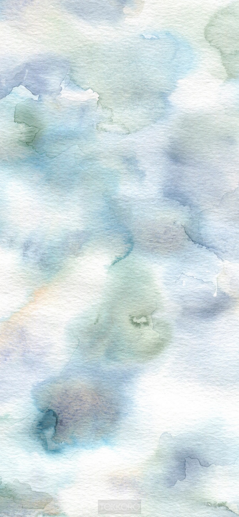Watercolor wash drawing with blue and green hues HD Phone Wallpaper