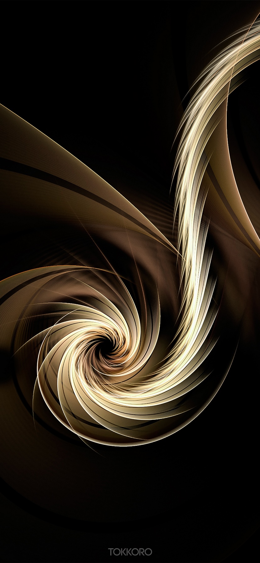 Fractal swirl on black background HD Phone Wallpaper