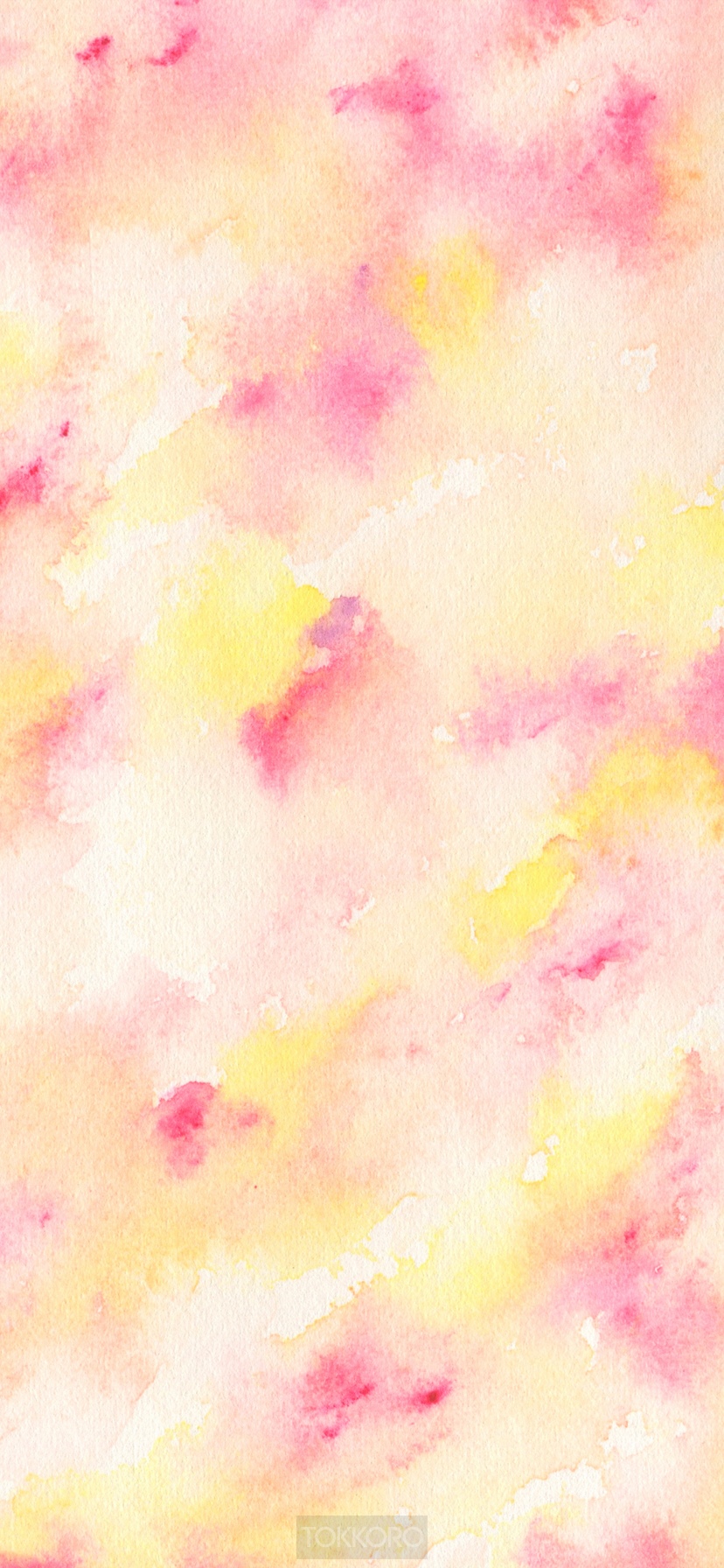 Watercolor wash drawing with pink and yellow colors HD Phone Wallpaper