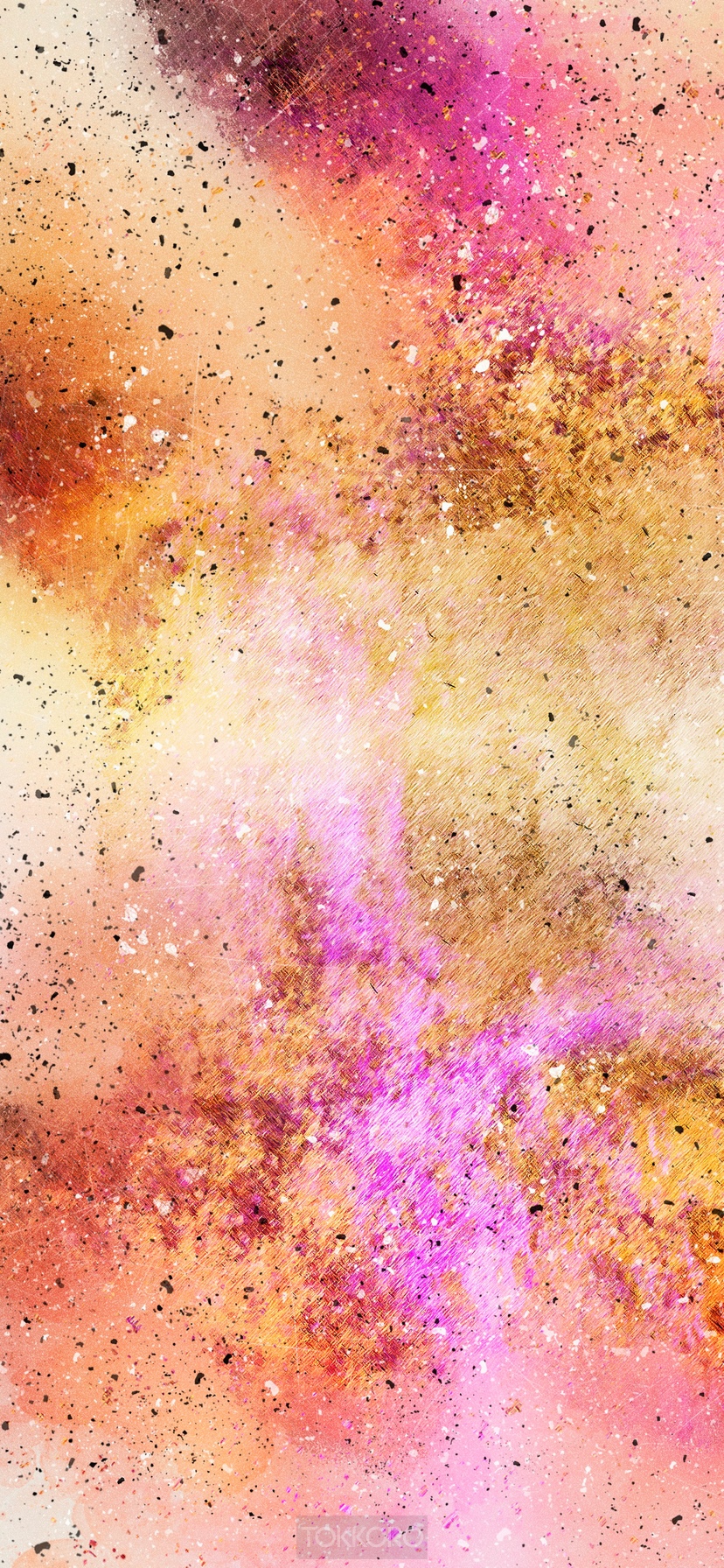 Abstract watercolor wash drawing with pink and gold tones HD Phone Wallpaper