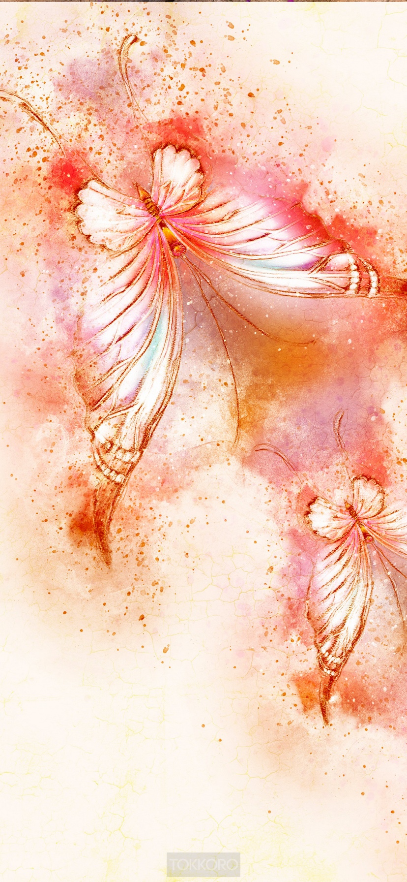 Watercolor drawing of two butterflies HD Phone Wallpaper