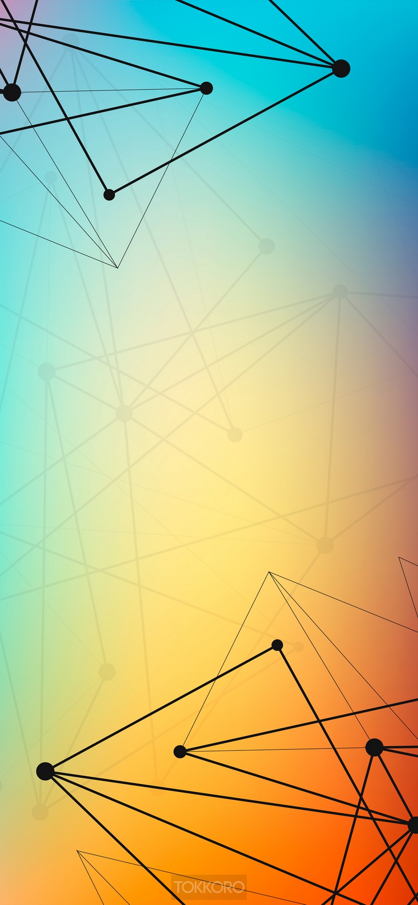 Abstract network of lines and dots on a gradient background HD Phone Wallpaper