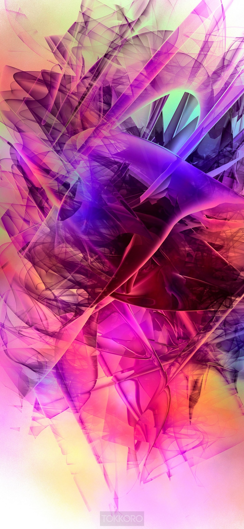 Abstract fractal art with purple and pink hues HD Phone Wallpaper