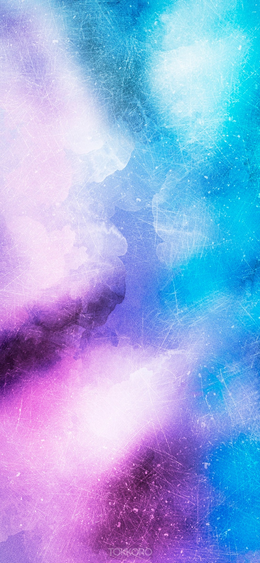 Abstract watercolor wash drawing with purple and blue hues HD Phone Wallpaper