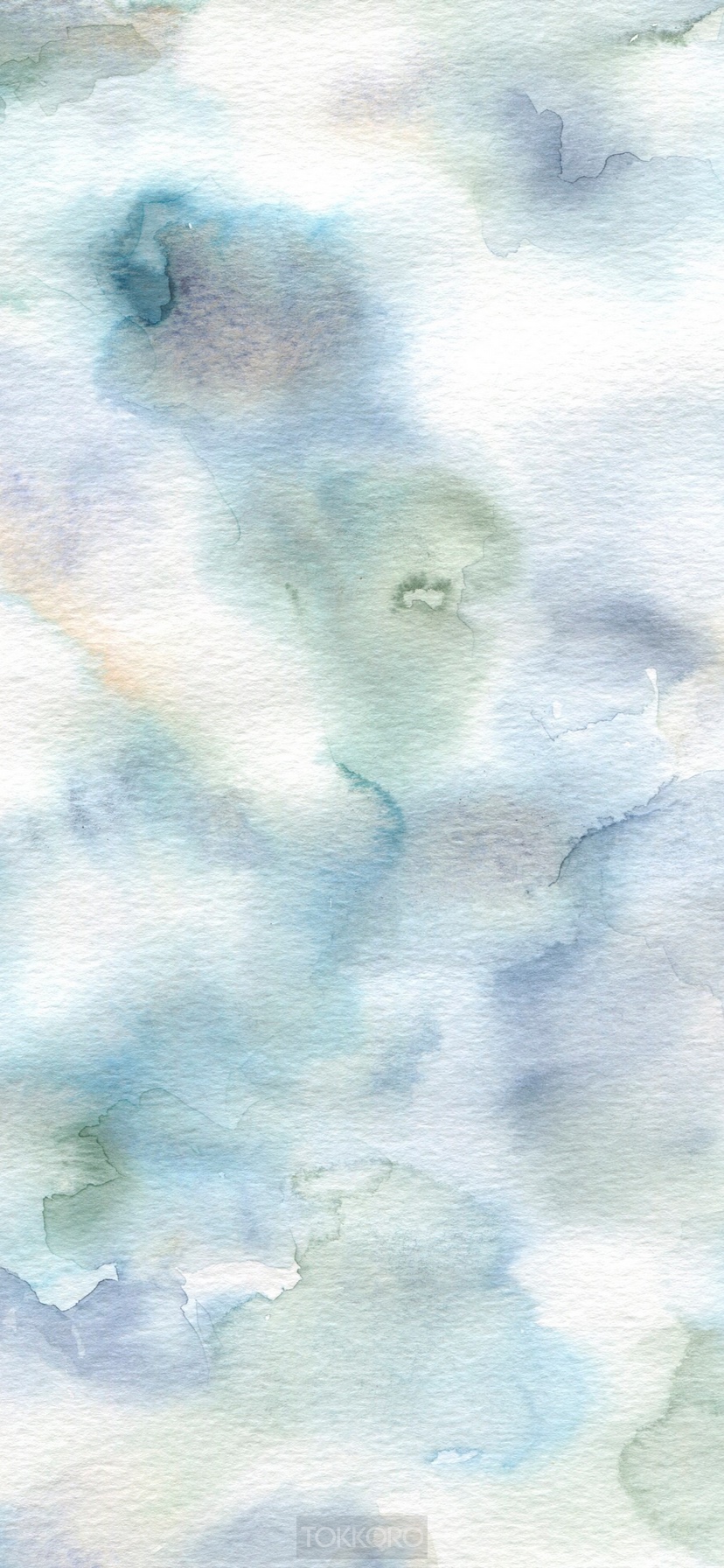Abstract watercolor wash drawing with blue and green hues HD Phone Wallpaper