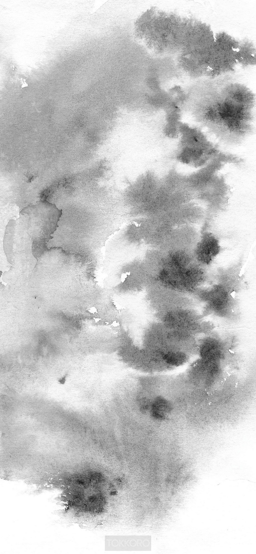 Black and white watercolor wash HD Phone Wallpaper