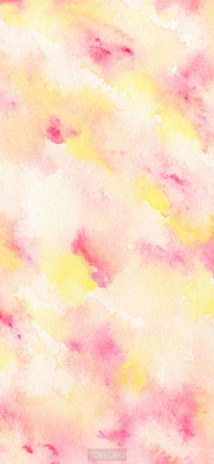 Watercolor wash drawing with pink and yellow abstract pattern HD Phone Wallpaper