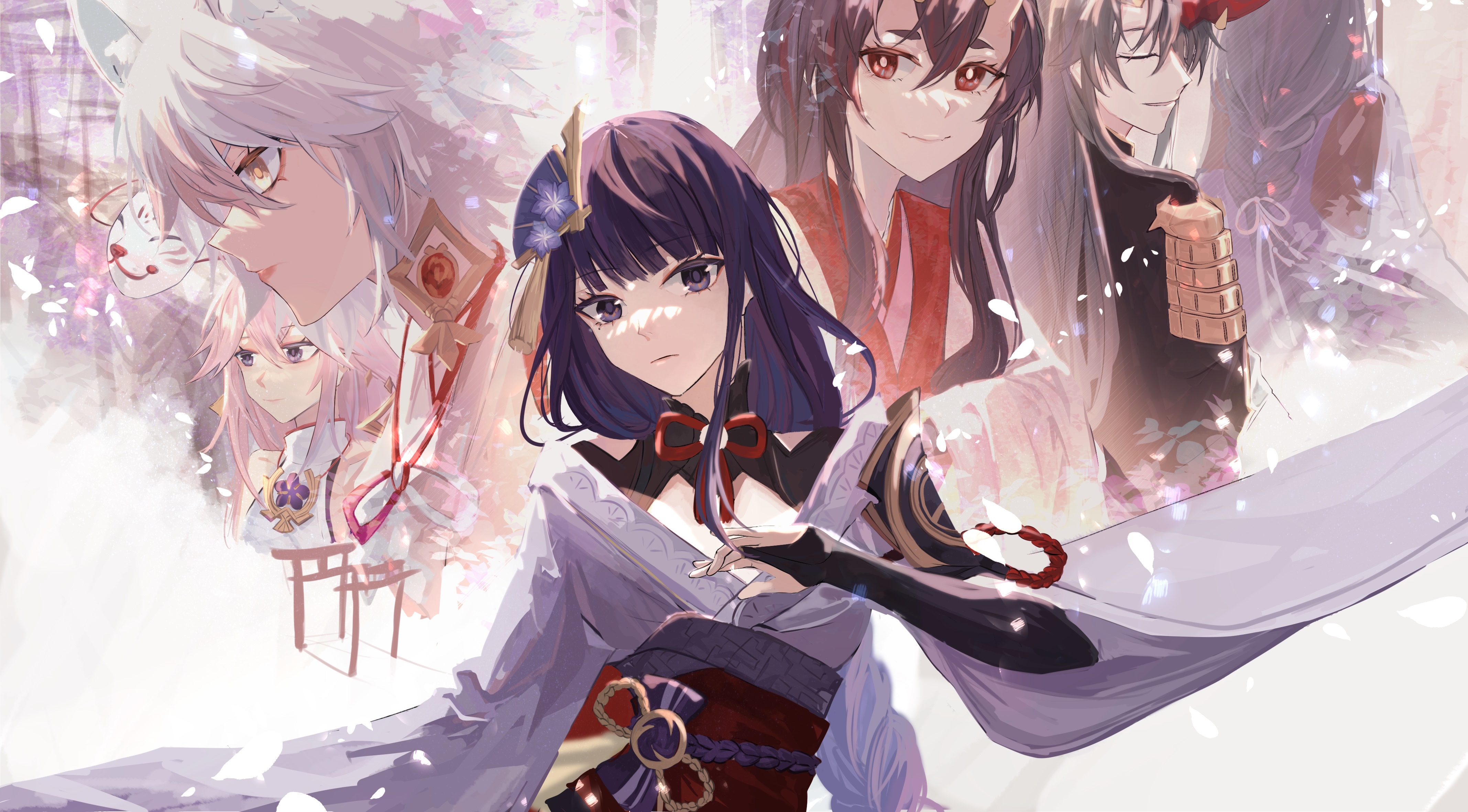 Genshin Impact 4K: Raiden Shogun, Yae Miko, and others HD Wallpaper