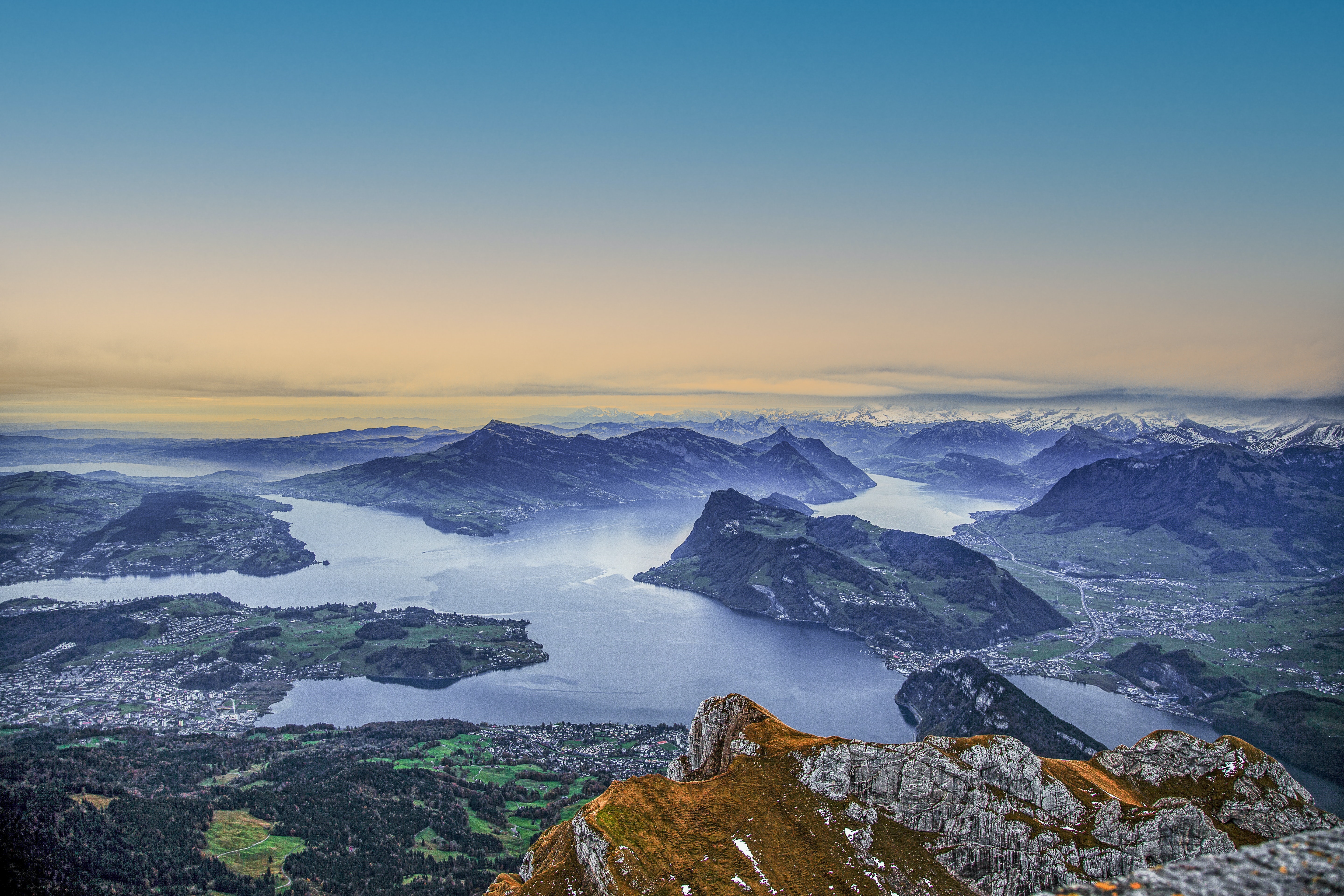 Lake Lucerne and the Swiss Alps HD Wallpaper