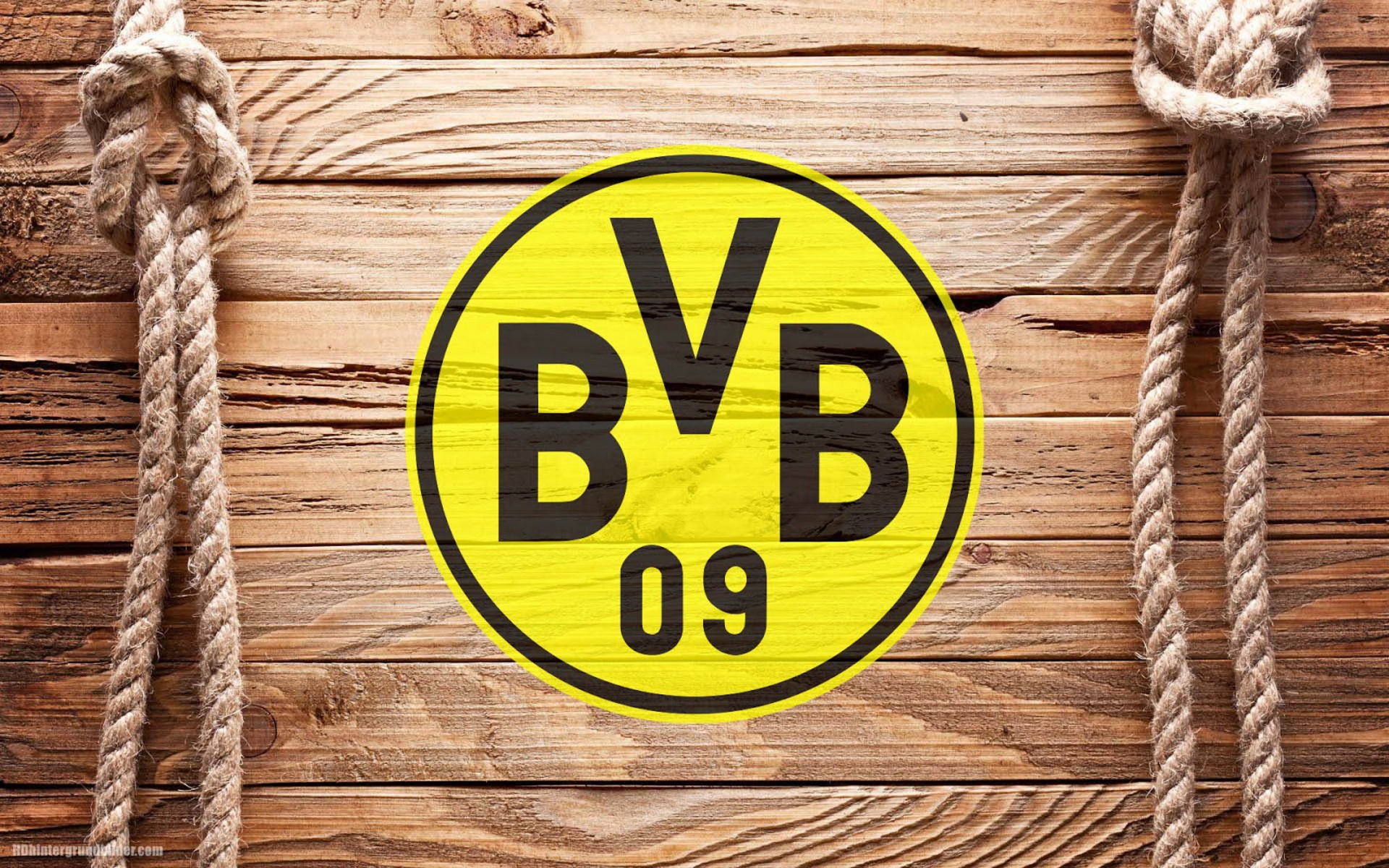 Borussia Dortmund BVB 09 Logo on Wood HD Wallpaper