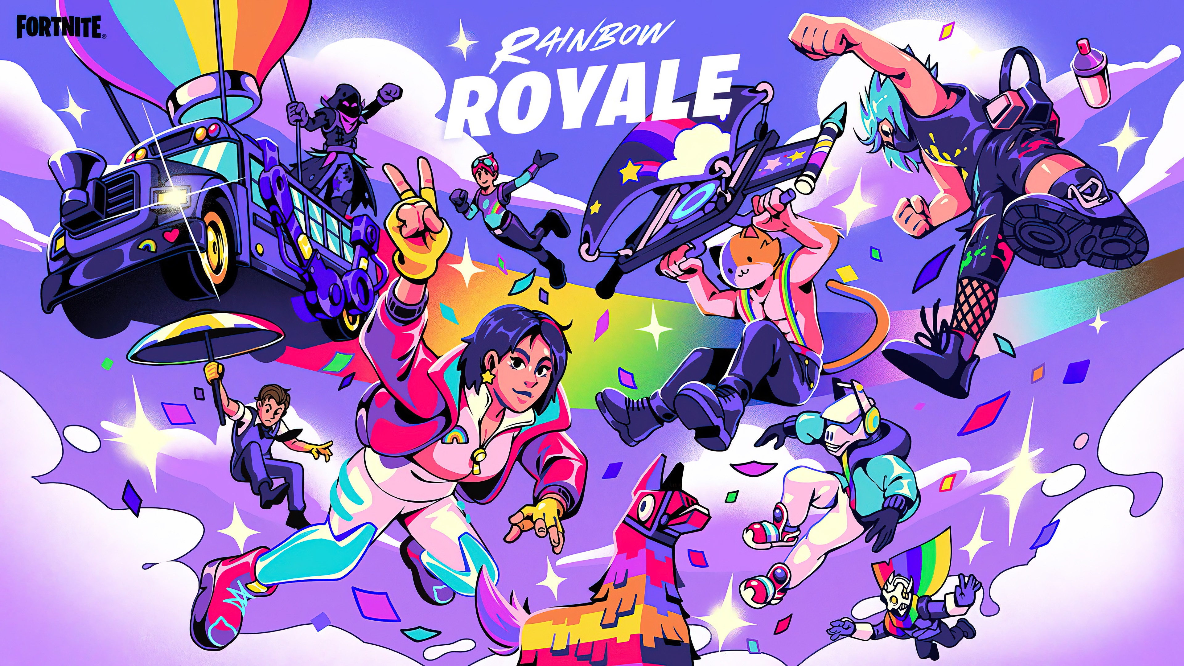 Fortnite Rainbow Royale 4K HD Wallpaper