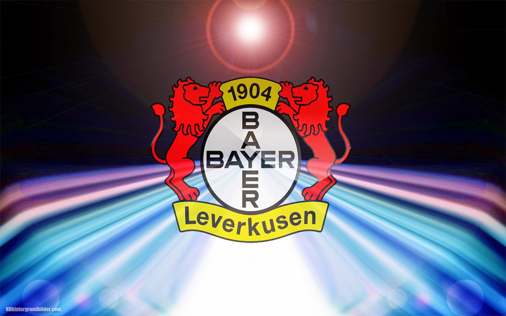 Bayer 04 Leverkusen logo with lions and year 1904 HD Wallpaper