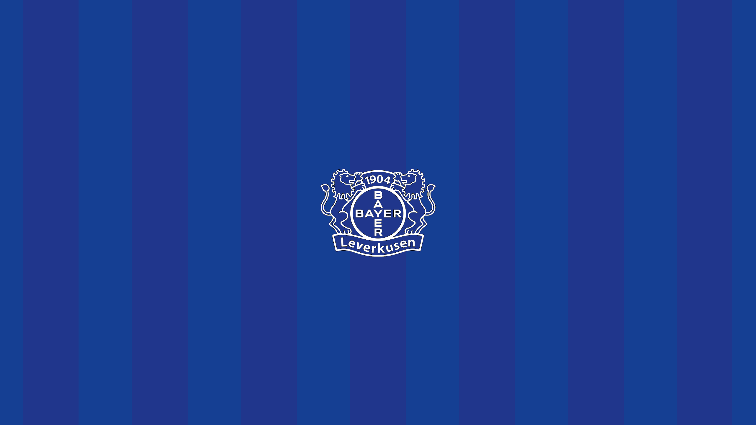 Bayer 04 Leverkusen logo on blue striped background HD Wallpaper