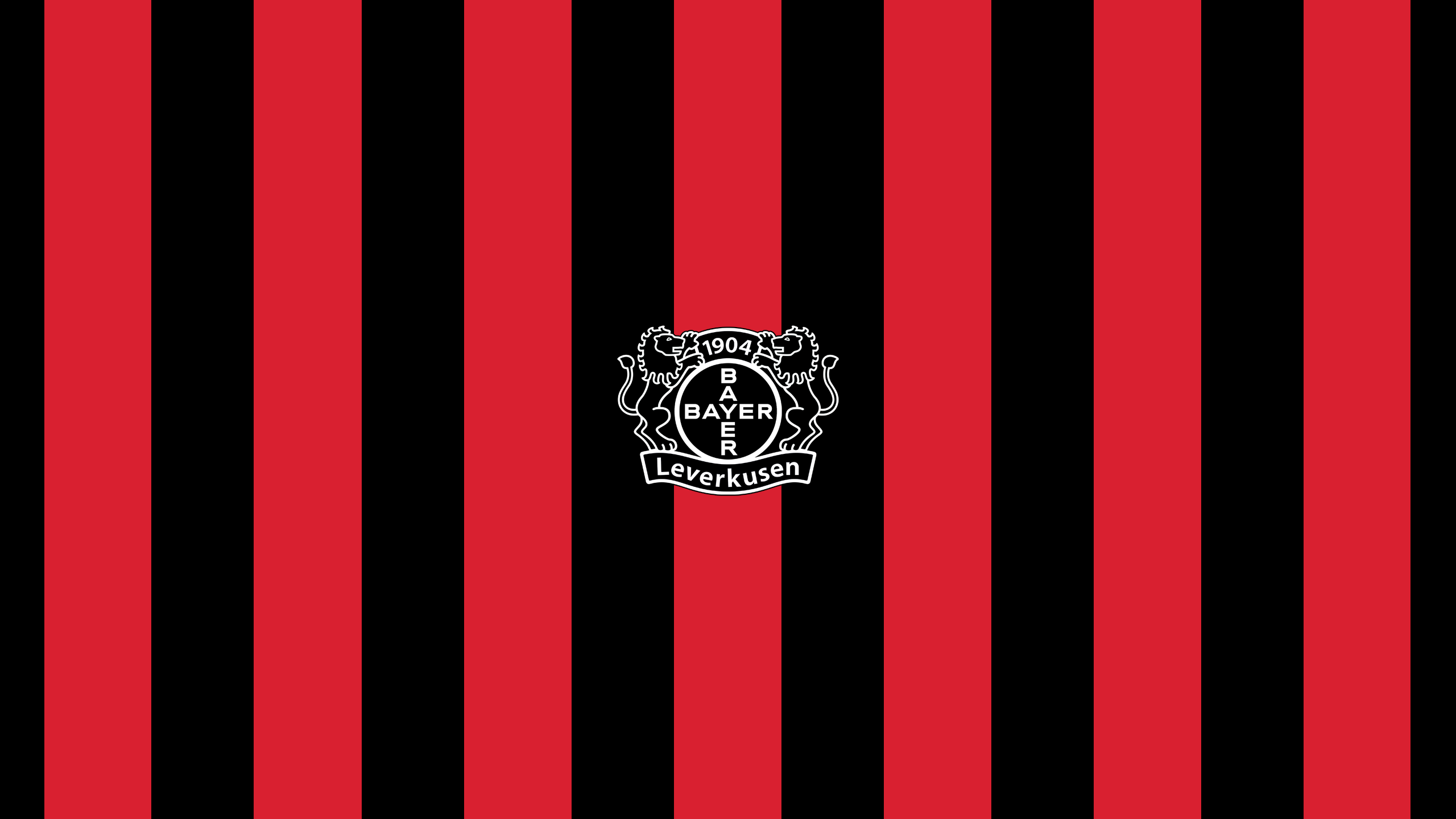 Bayer 04 Leverkusen logo on striped background HD Wallpaper