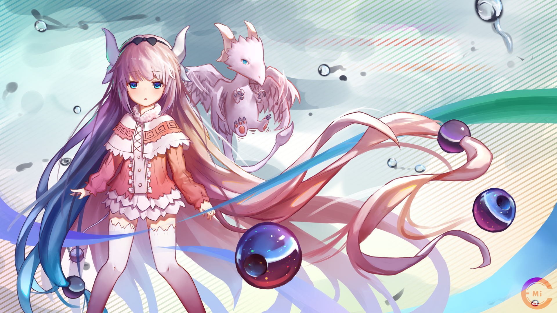 Kanna Kamui and Tohru from Miss Kobayashi's Dragon Maid HD Wallpaper