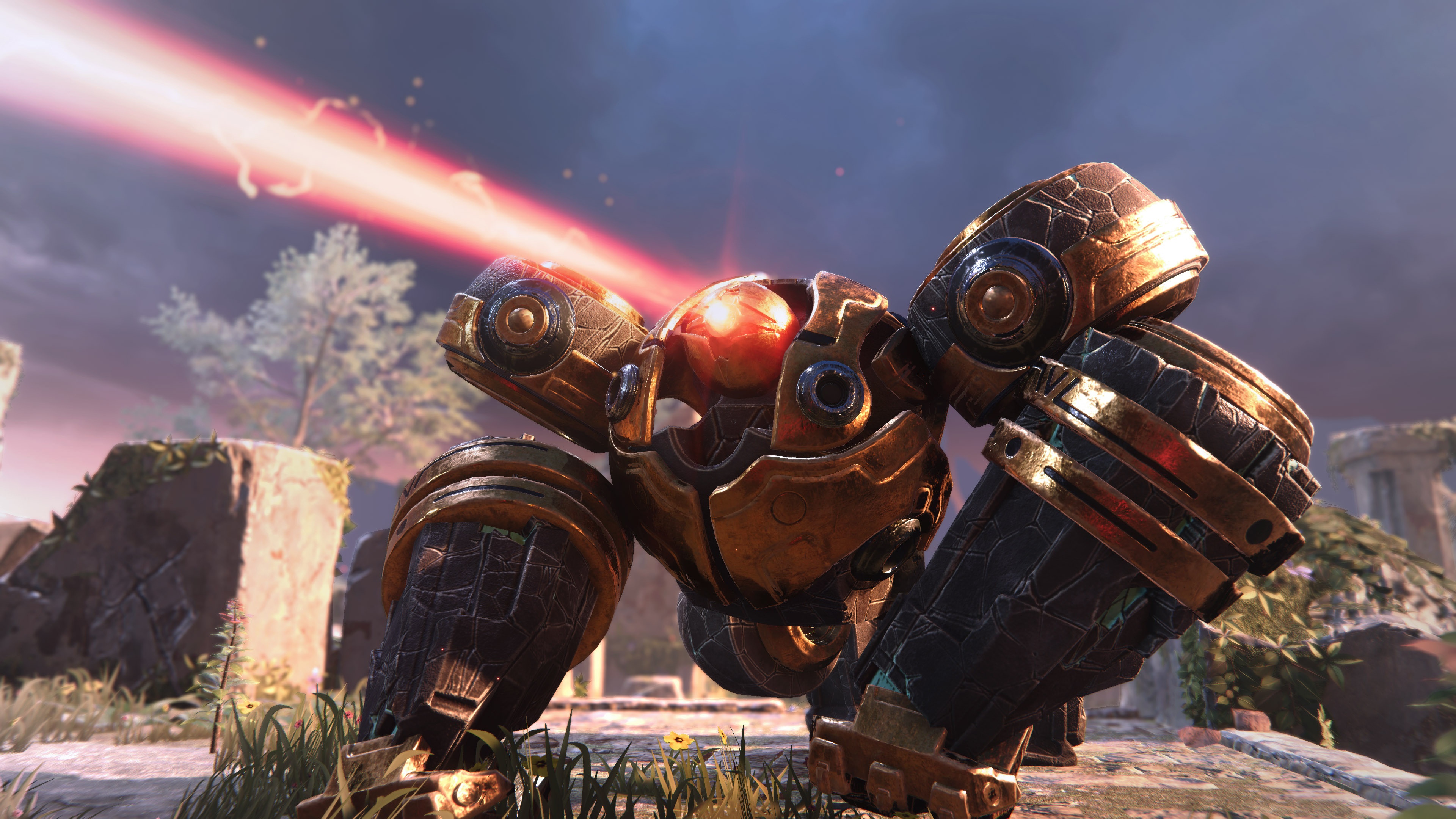 Robot firing laser in Phoenix Point 4K HD Wallpaper