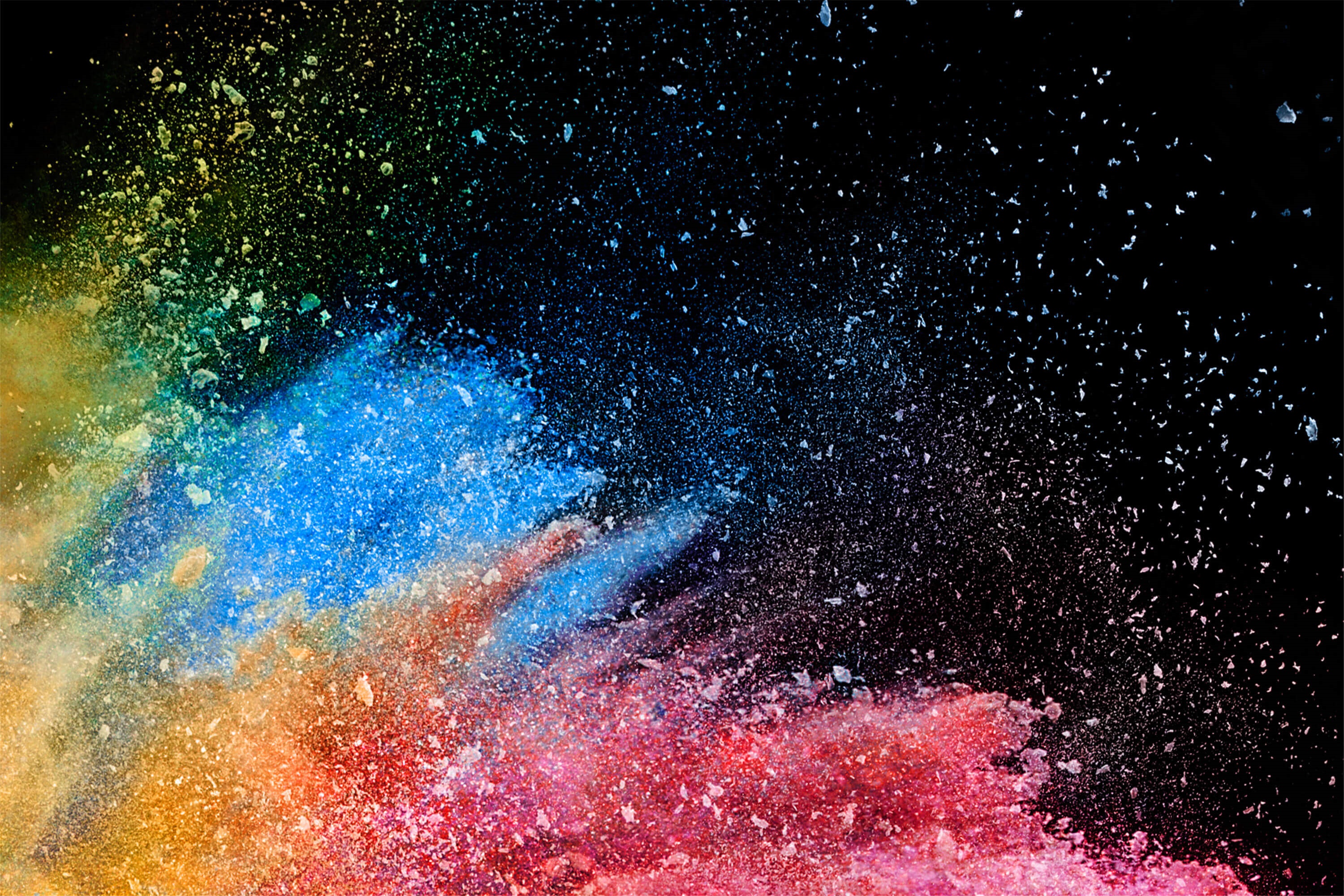 Abstract explosion of colorful powder HD Wallpaper
