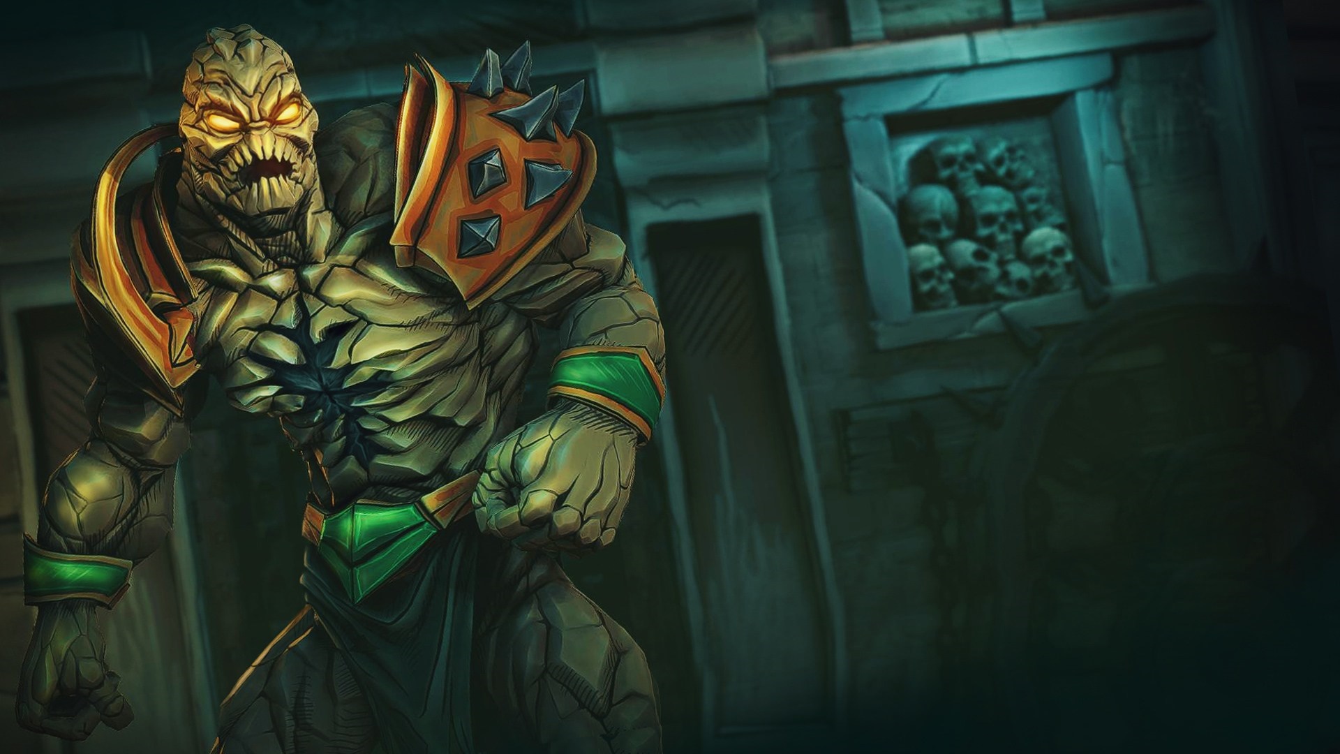 Gloomhaven character in a dungeon with skulls HD Wallpaper