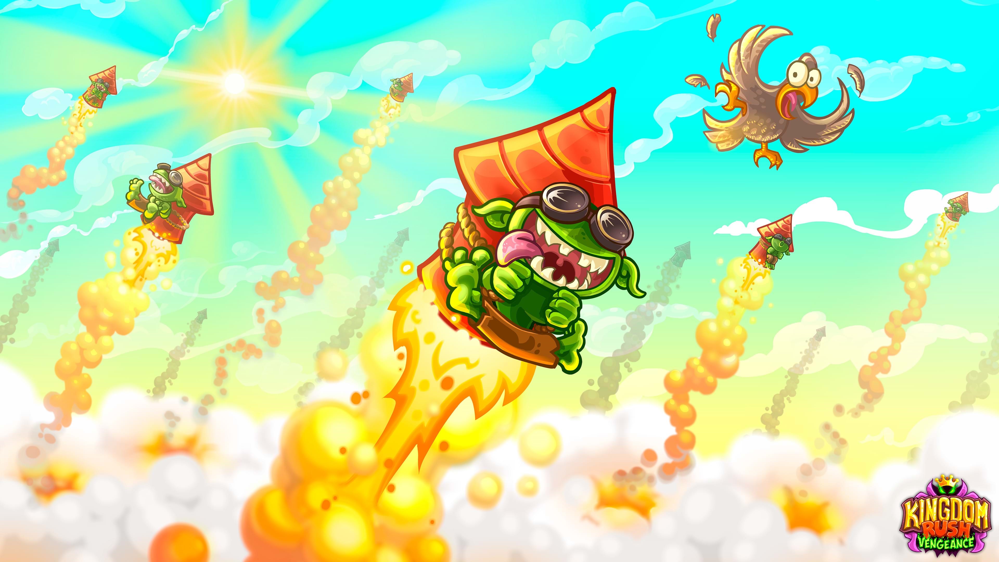 Kingdom Rush Vengeance Goblins on Rockets 4K HD Wallpaper