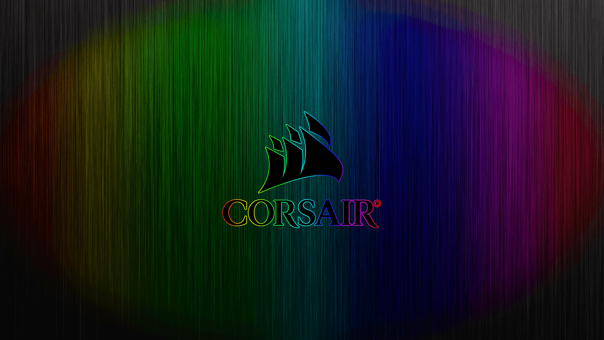 Corsair logo with RGB lighting effect HD Wallpaper