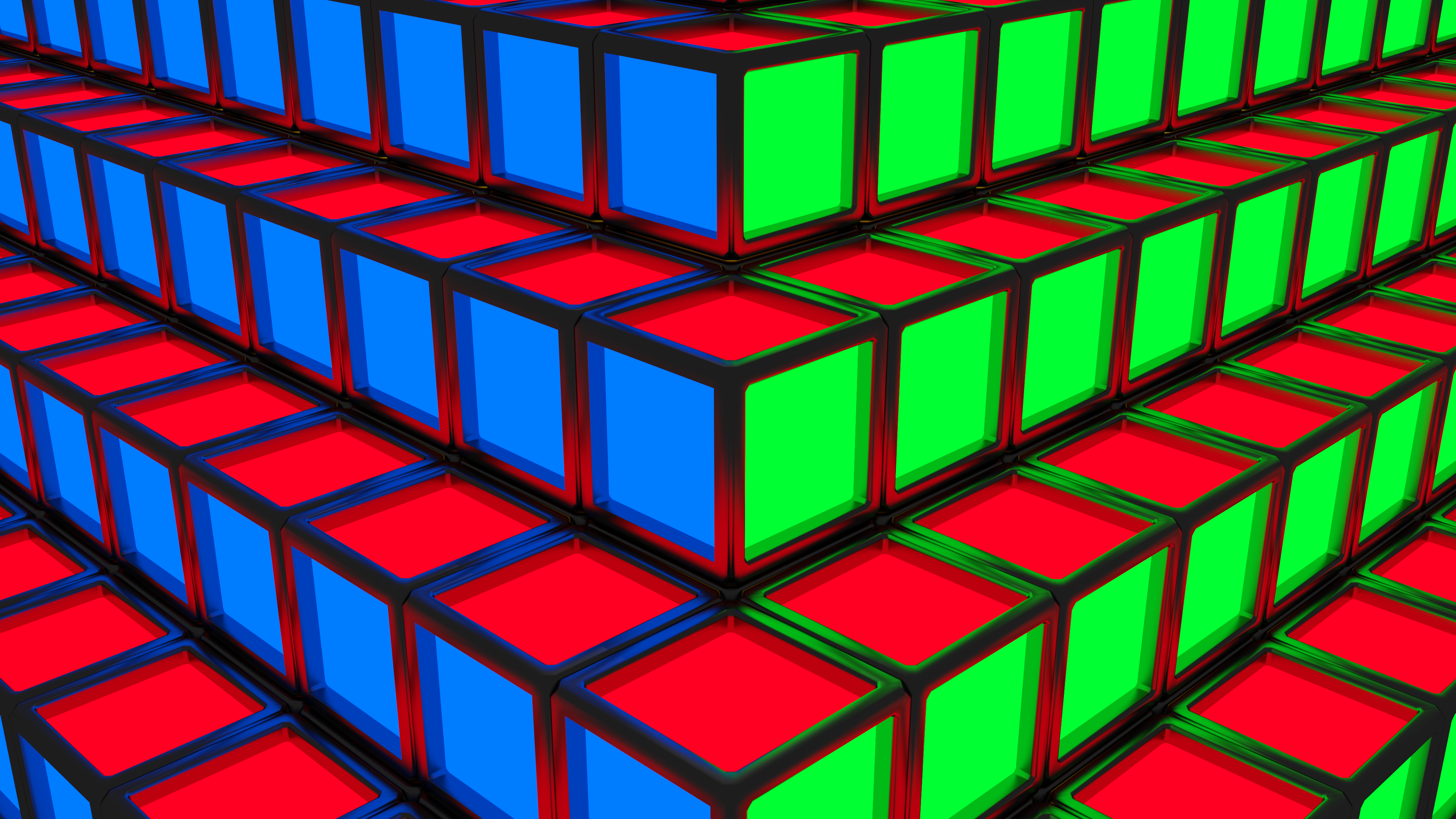 Artistic RGB Cubes 4K HD Wallpaper