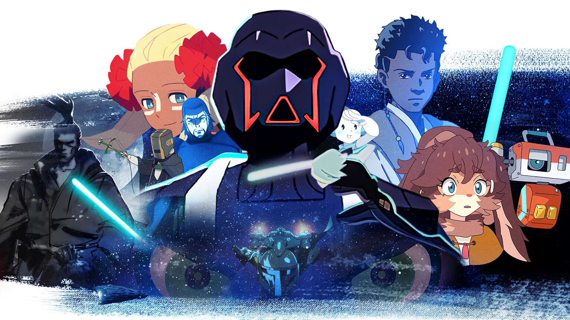 Star Wars: Visions characters collage HD Wallpaper