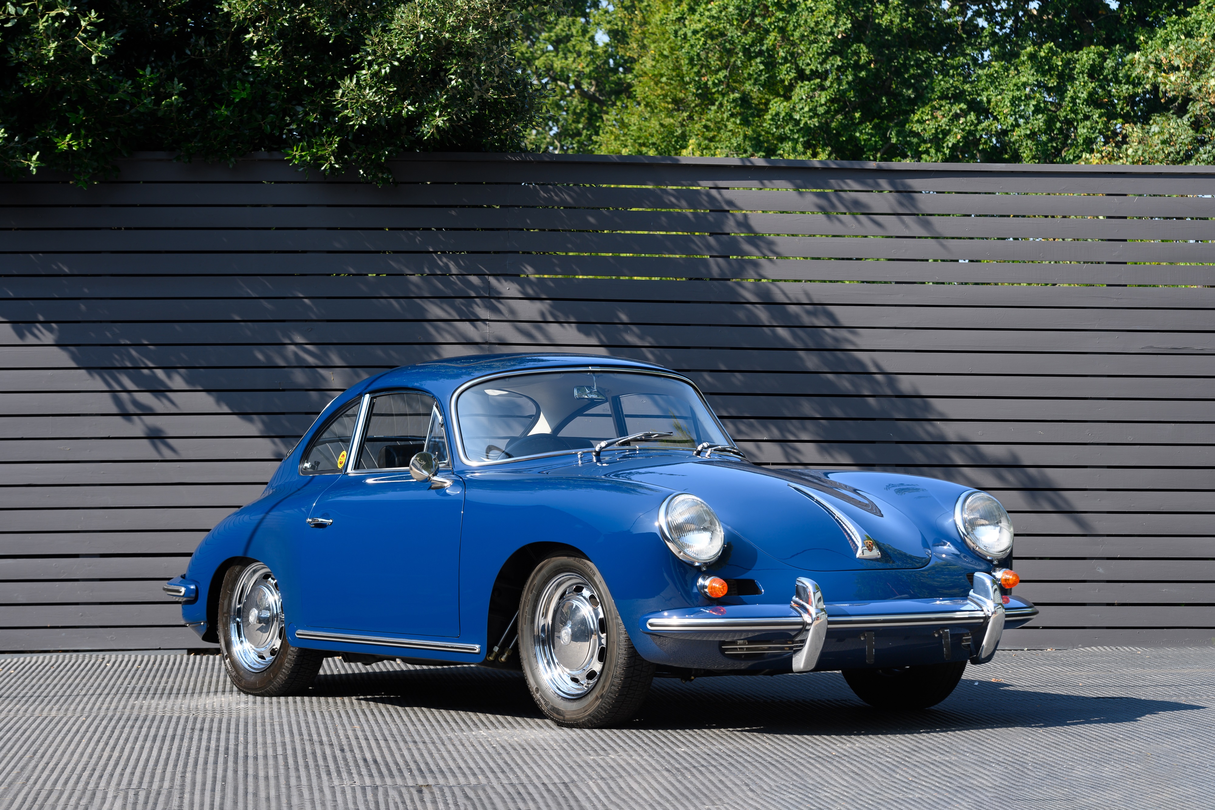 Blue Porsche 356C Carrera 2 Coupe HD Wallpaper