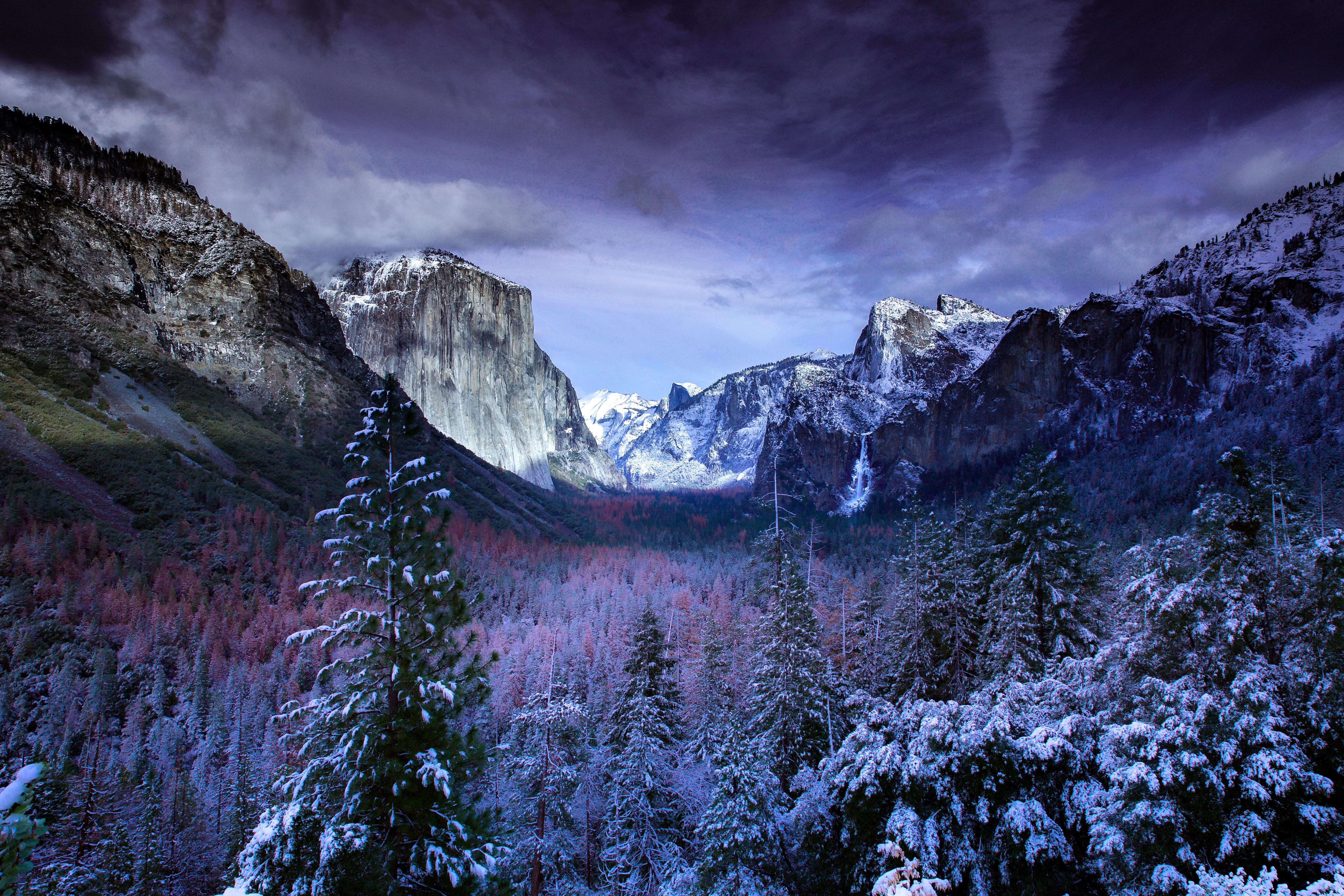 Yosemite National Park in Winter 4K HD Wallpaper