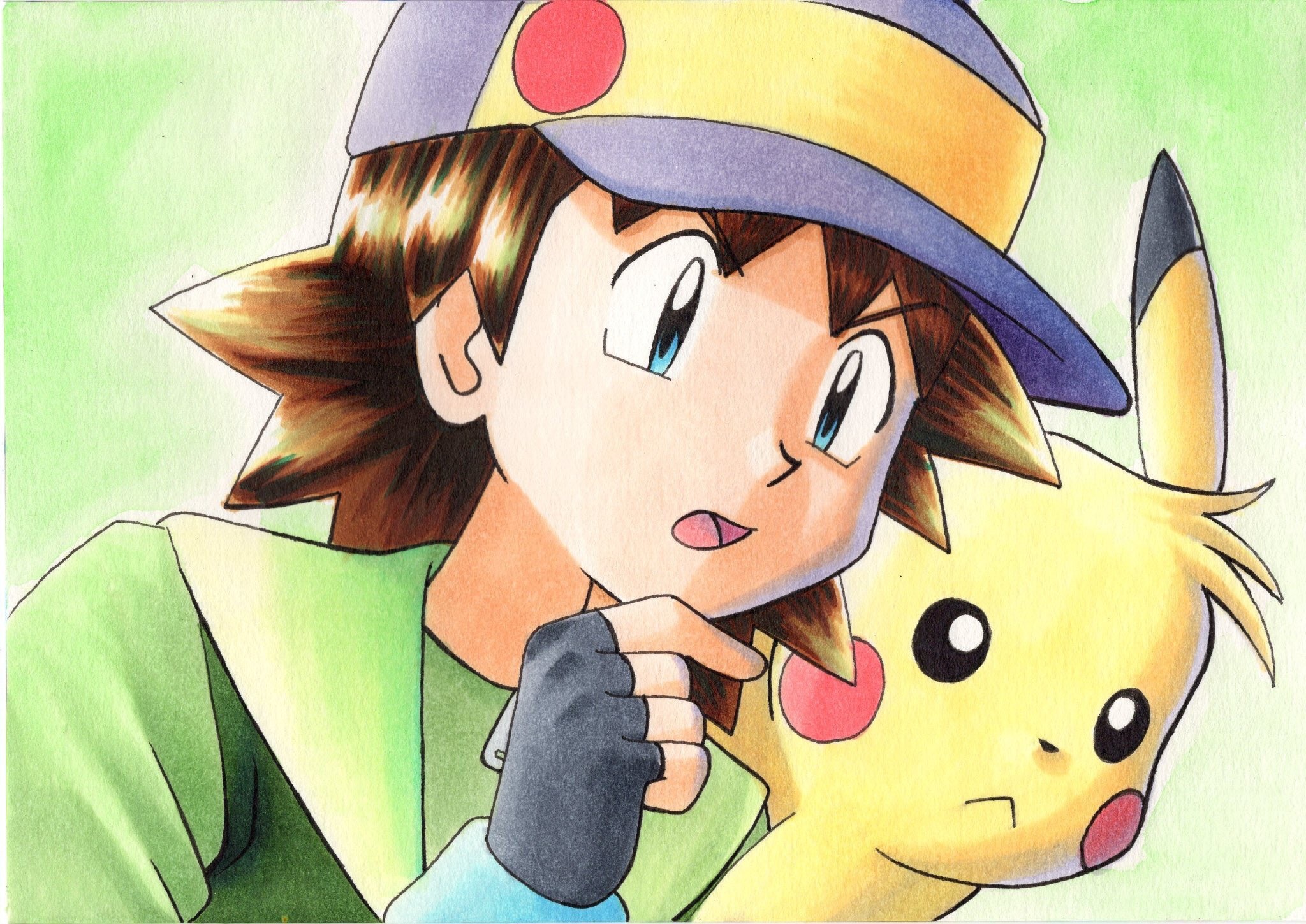 Ritchie and Pikachu from Pokémon HD Wallpaper