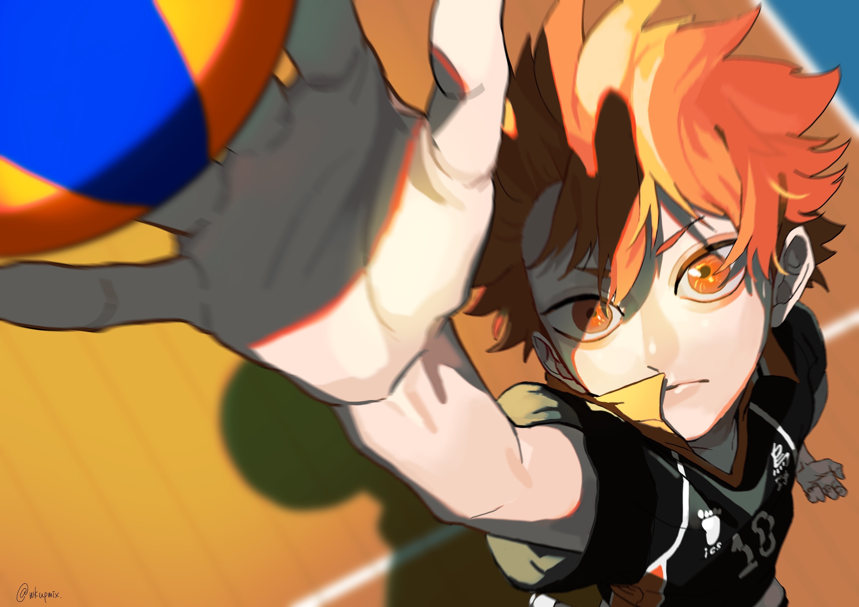 Shōyō Hinata from Haikyu!! playing volleyball HD Wallpaper