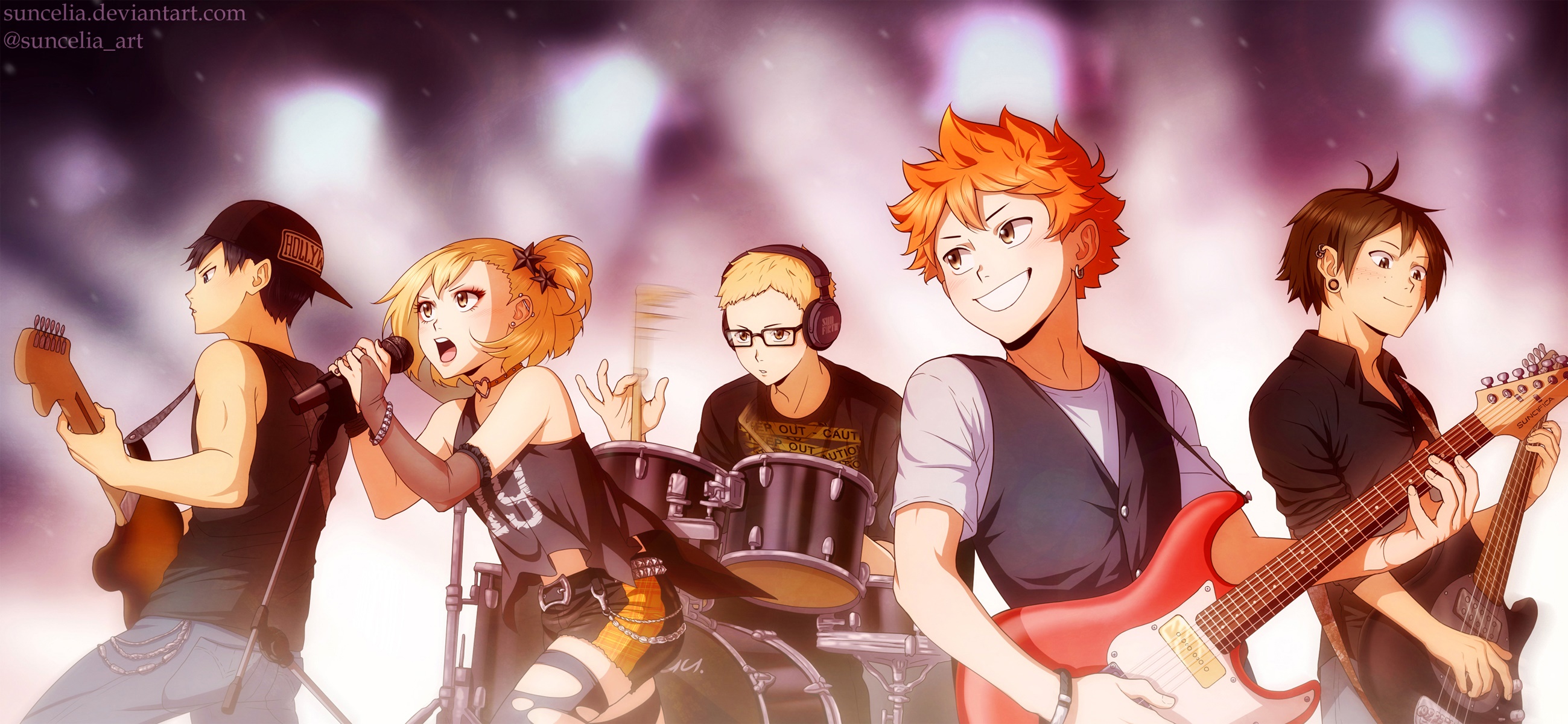 Haikyu!! characters performing on stage HD Wallpaper