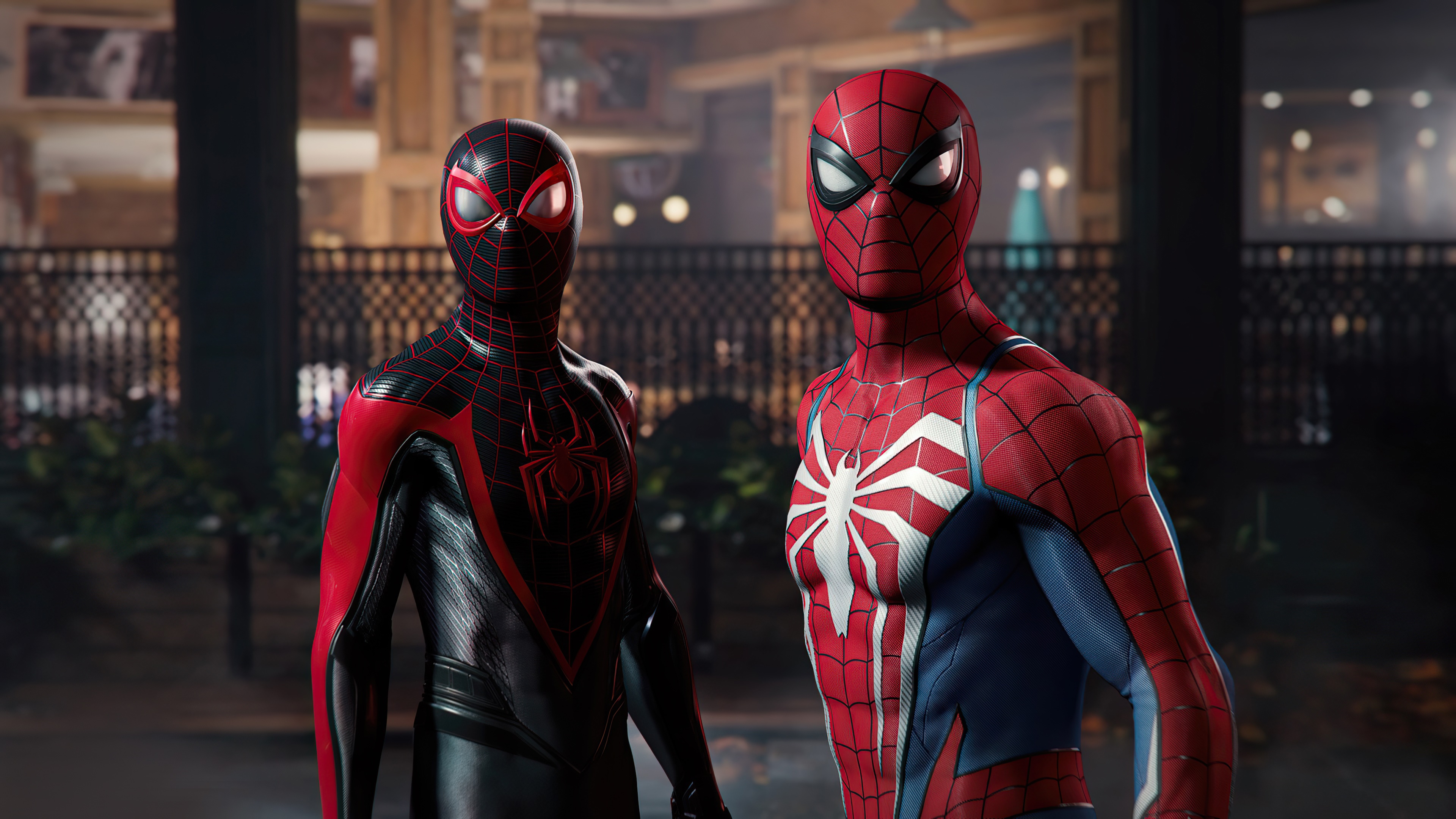 Miles Morales and Spider-Man from Marvel's Spider-Man 2 4K HD Wallpaper